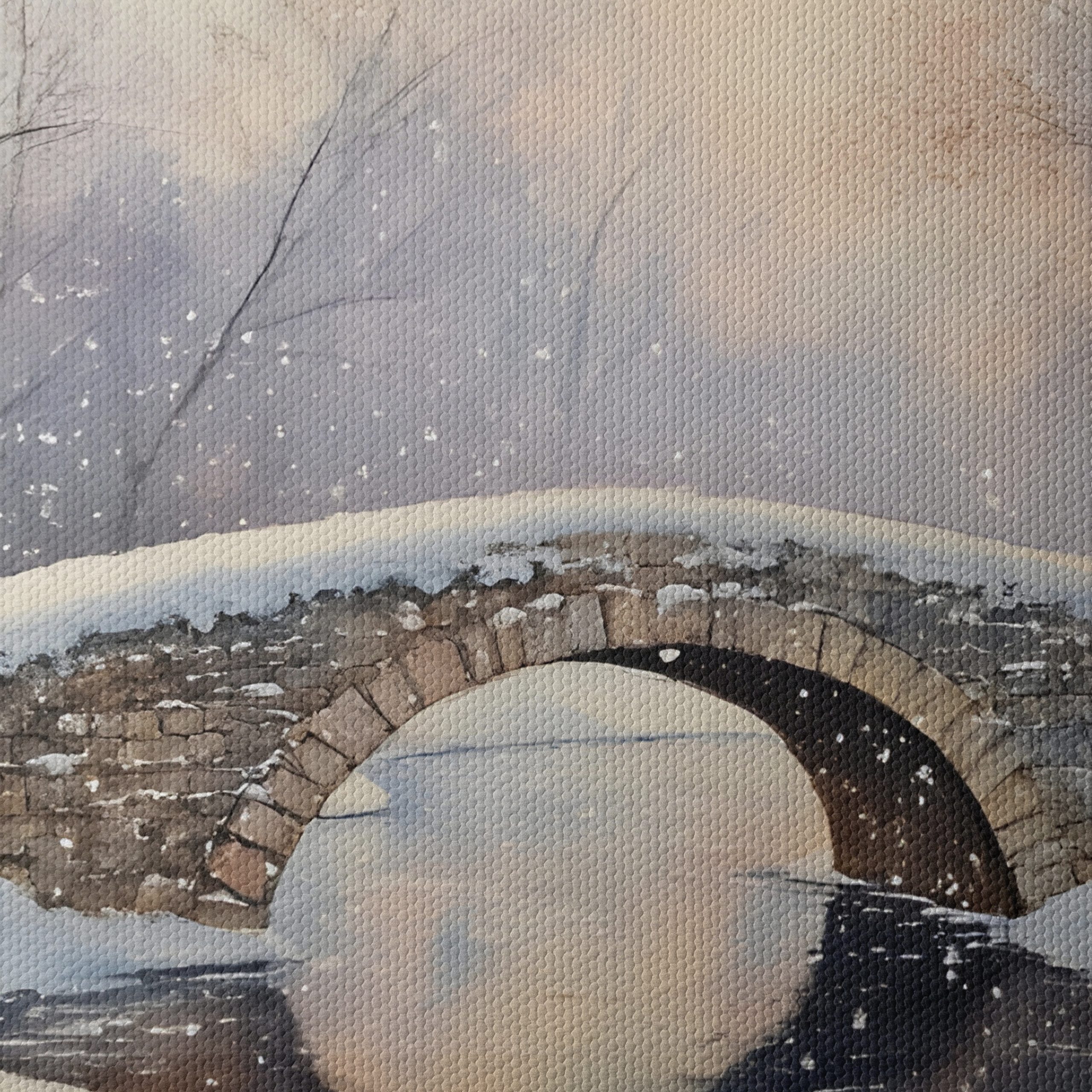 Snowy Winter Landscape with Bridge - Image 4