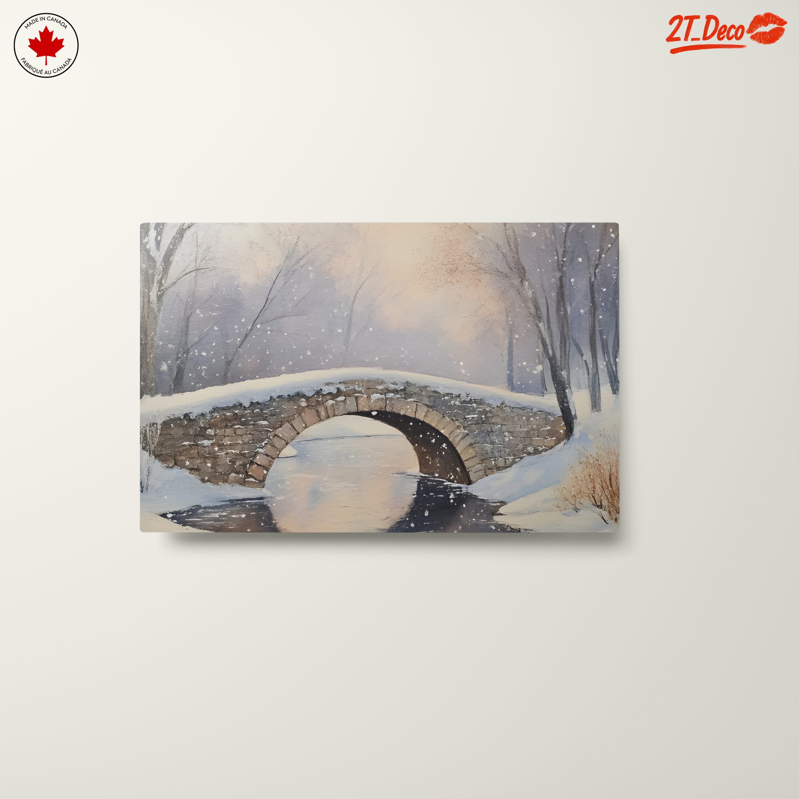 Snowy Winter Landscape with Bridge - Image 10