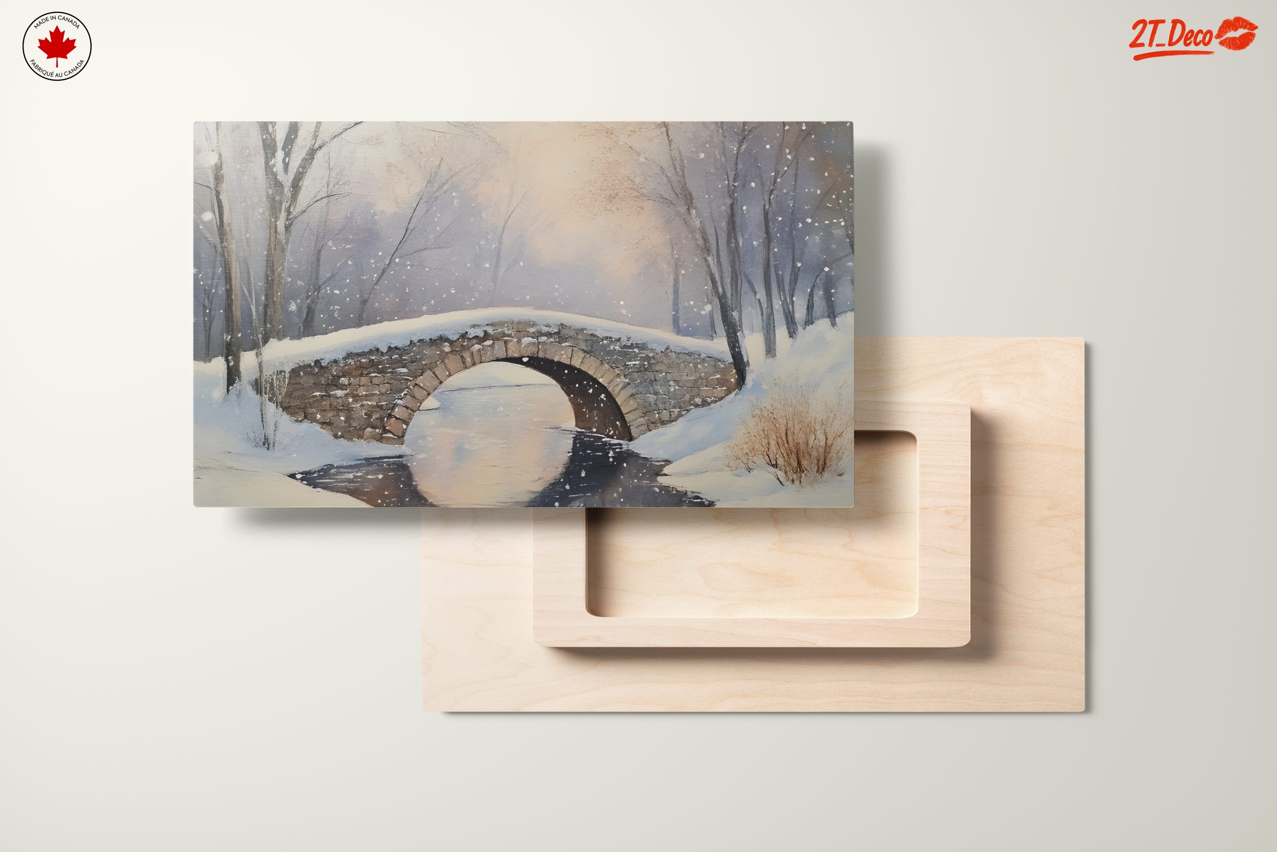 Snowy Winter Landscape with Bridge - Image 11