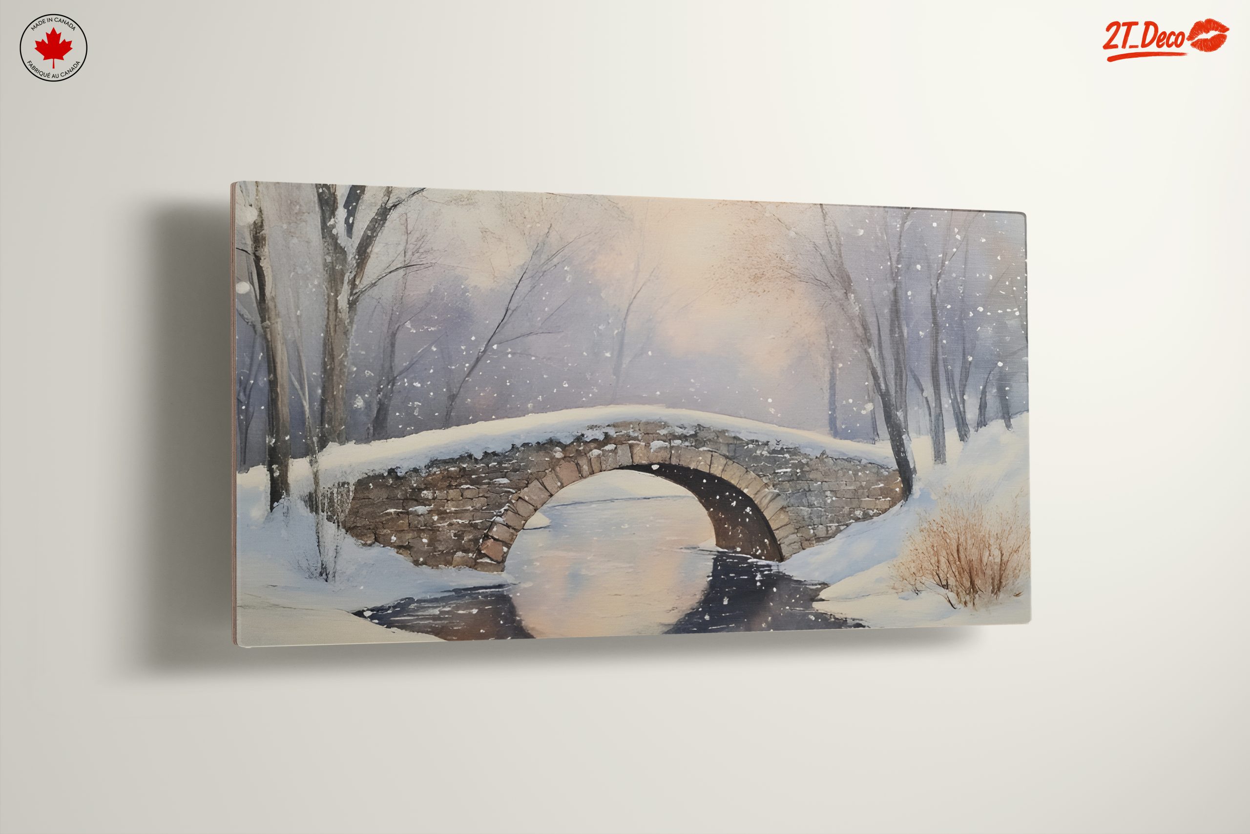 Snowy Winter Landscape with Bridge - Image 13