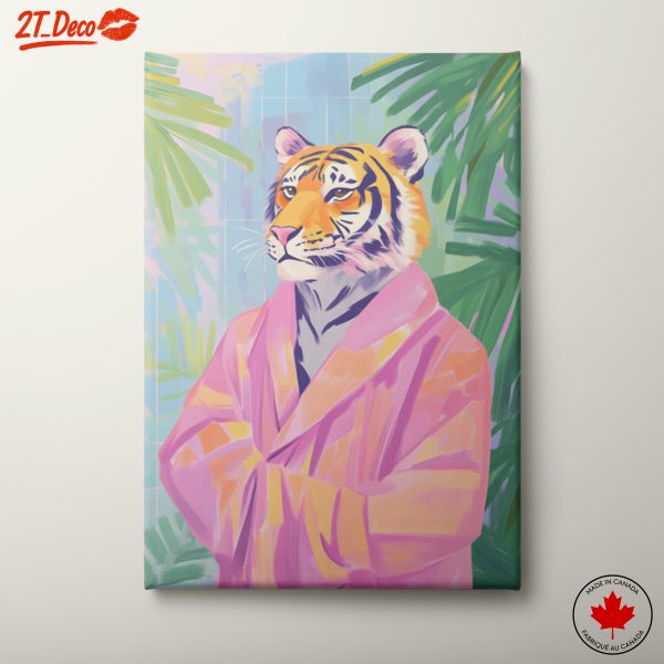 Whimsical Tiger in Pink Robe