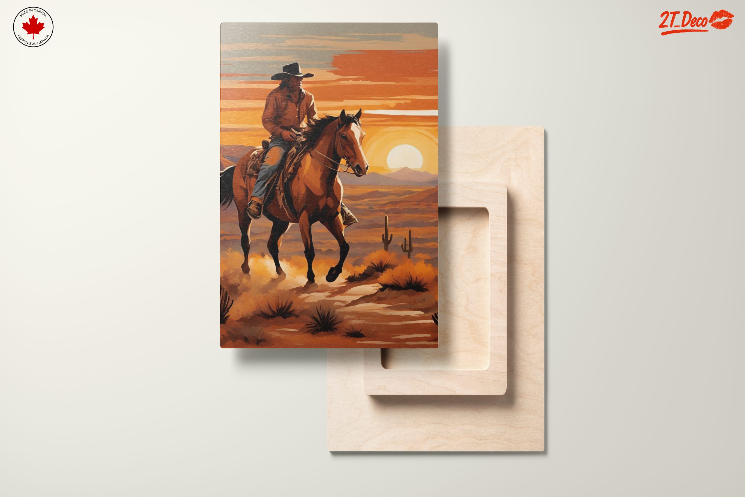Cowboy Riding Through Desert Sunset - Image 11