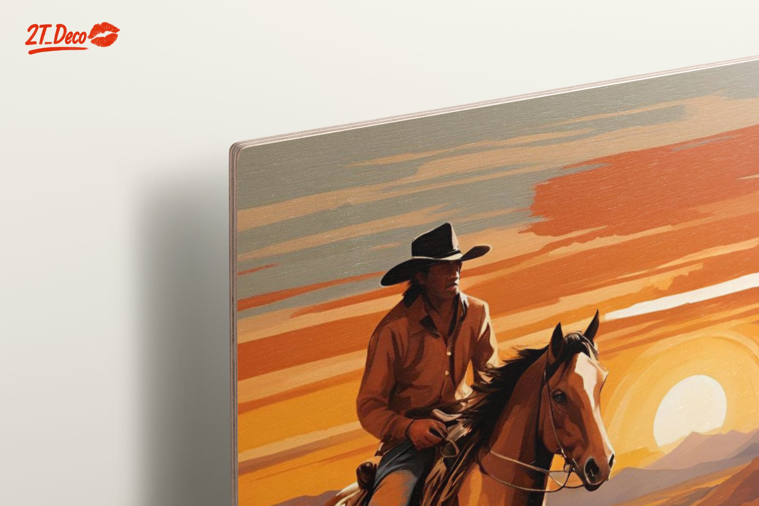 Cowboy Riding Through Desert Sunset - Image 15