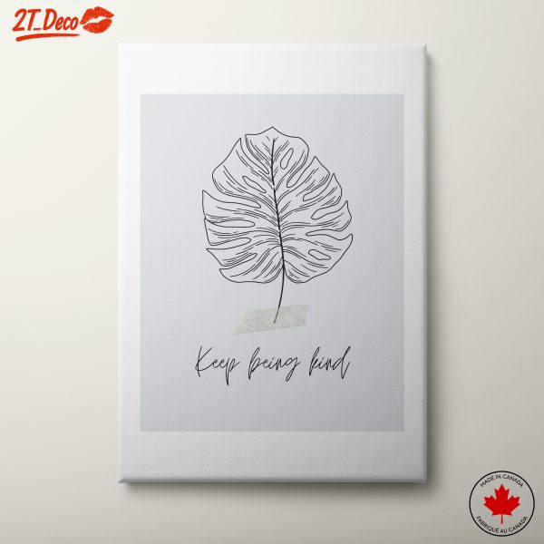 Stylized Monstera Leaf with Inspirational Quote