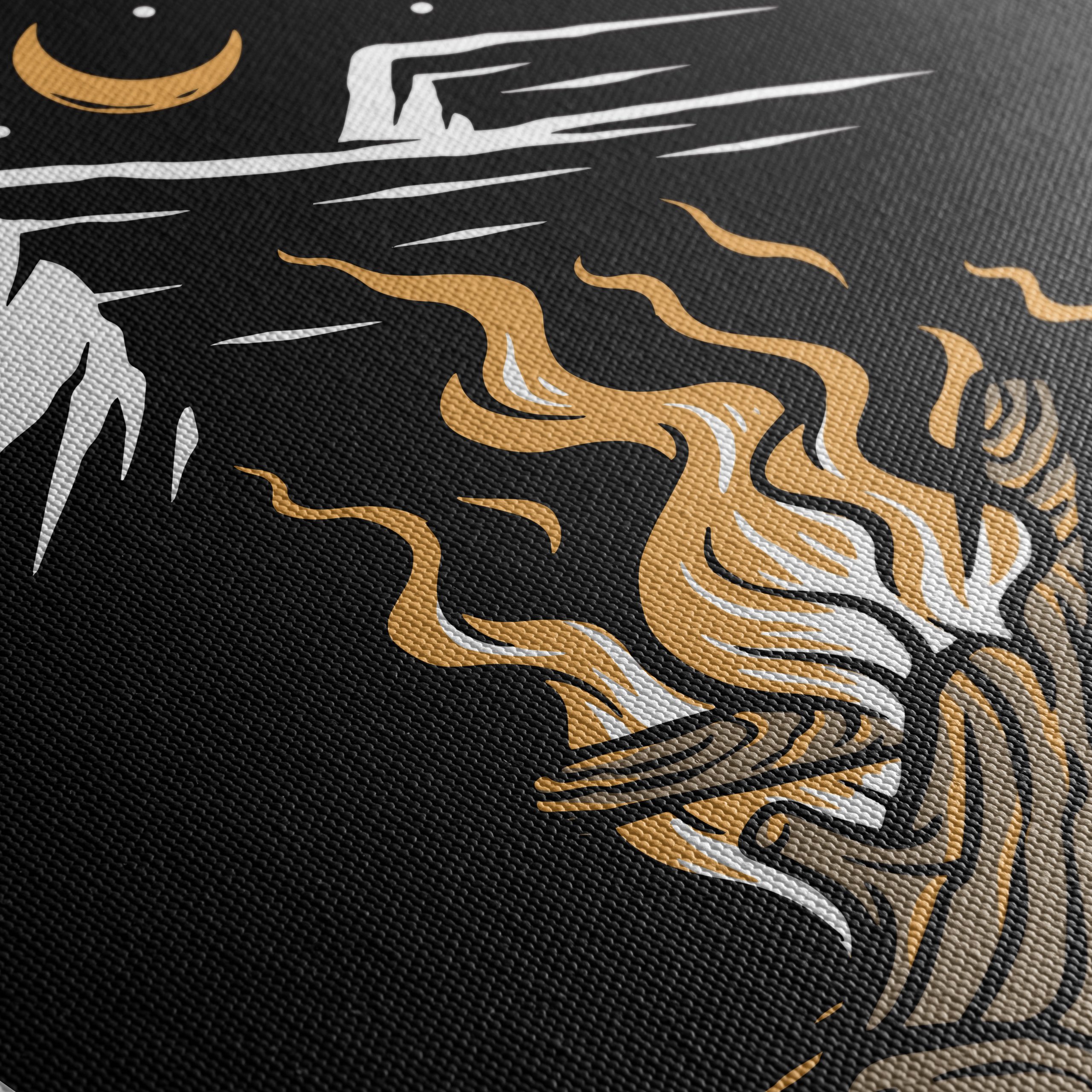Stylized Campfire Illustration With Mountains - Image 5