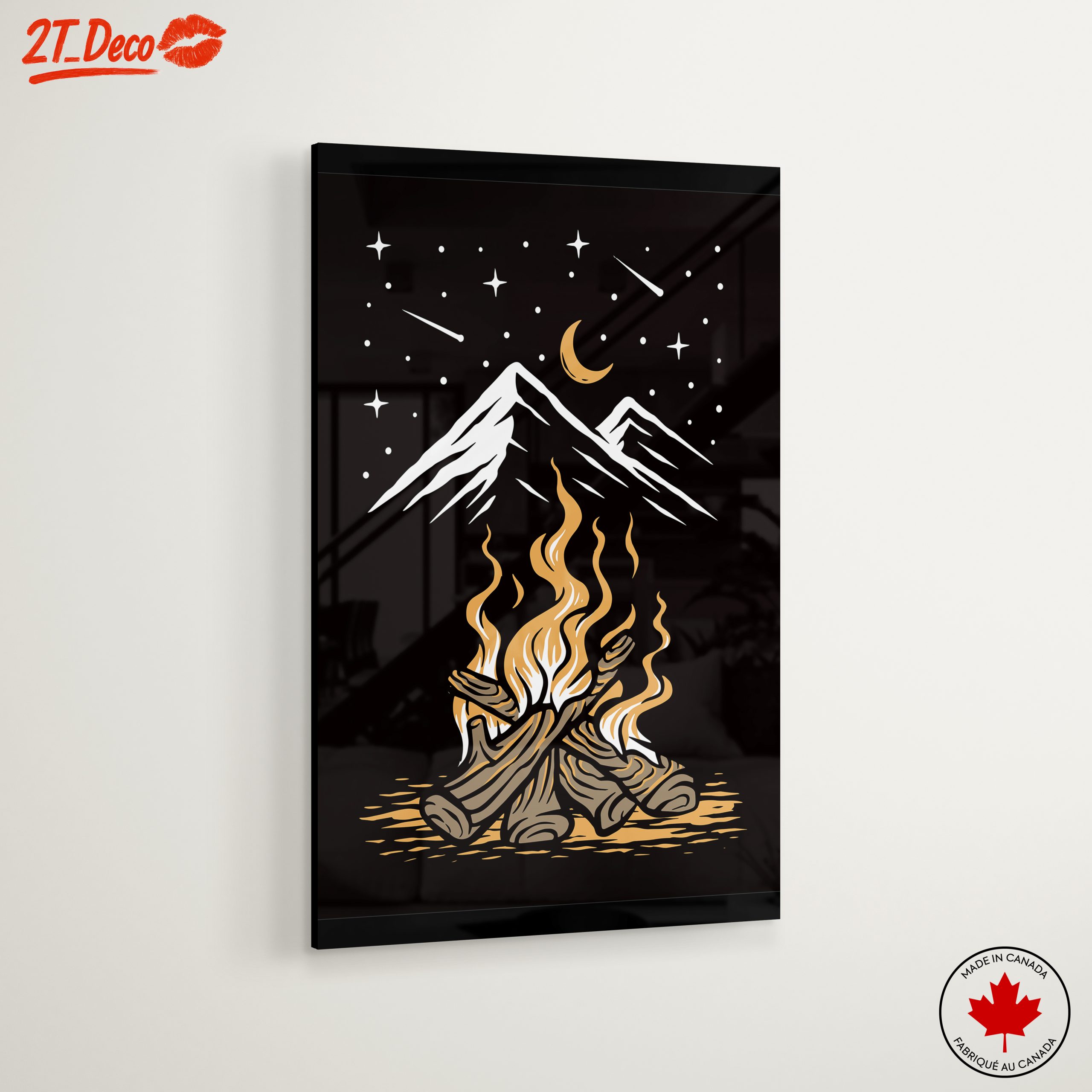 Stylized Campfire Illustration With Mountains - Image 6