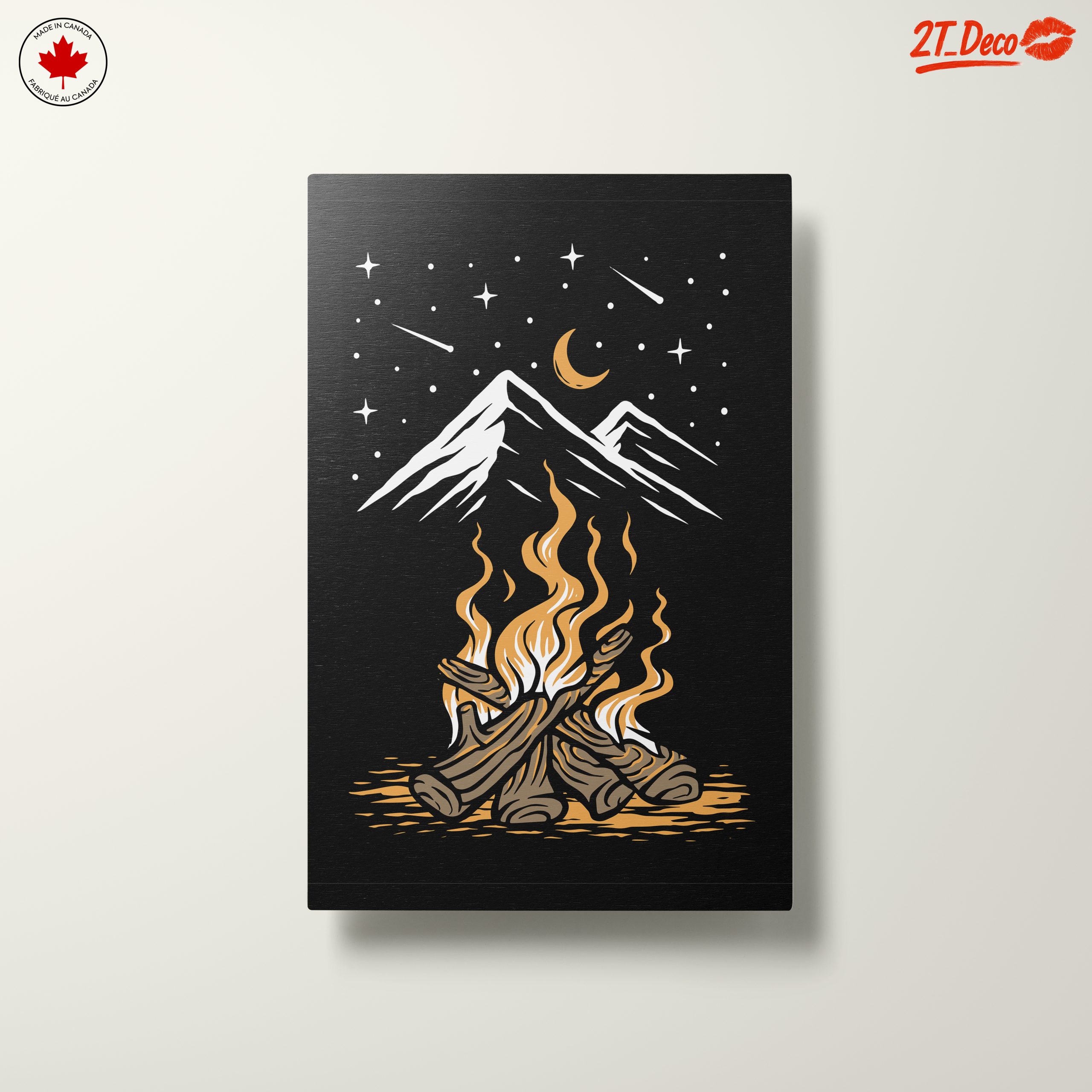 Stylized Campfire Illustration With Mountains - Image 10