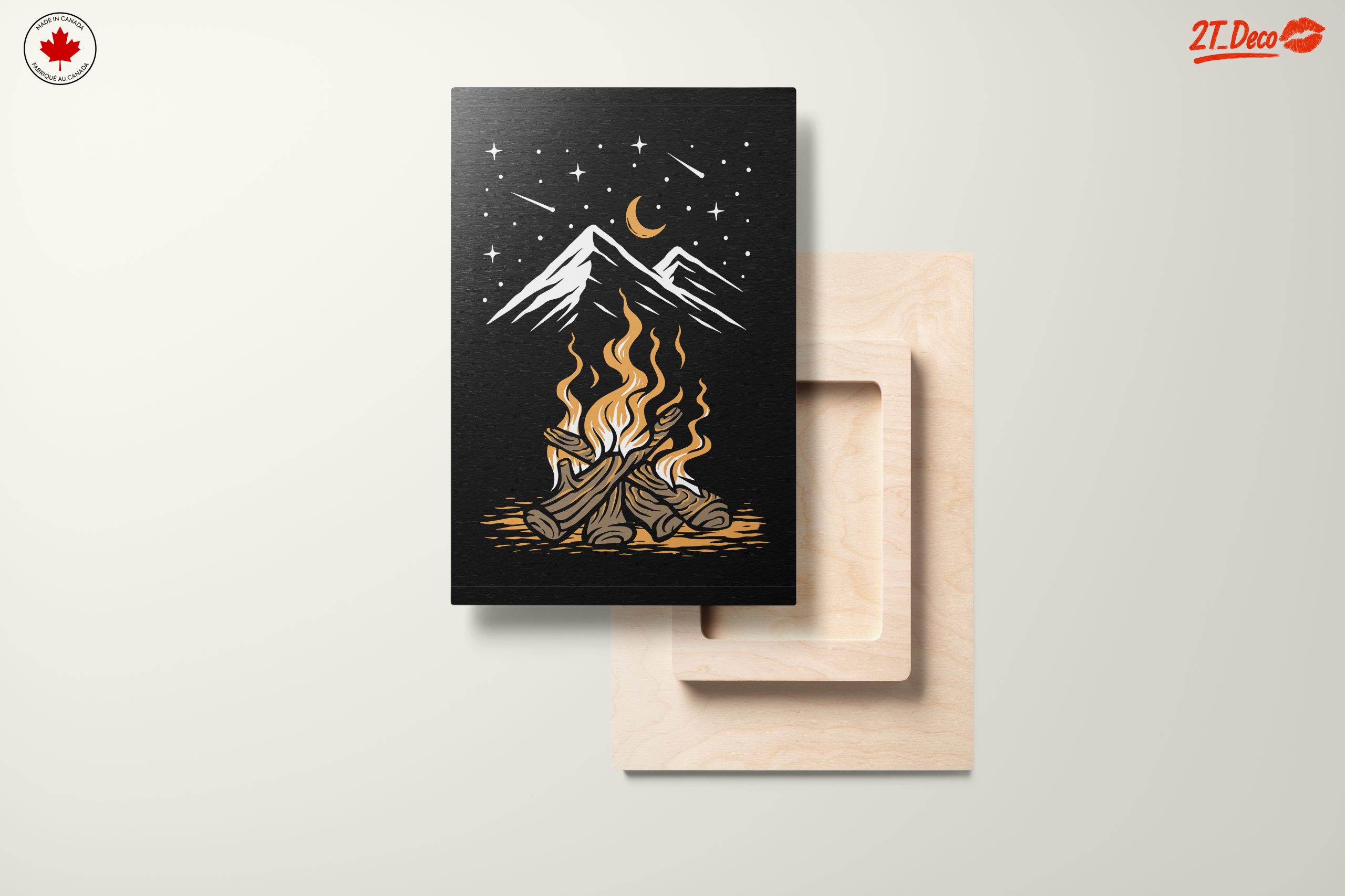 Stylized Campfire Illustration With Mountains - Image 11