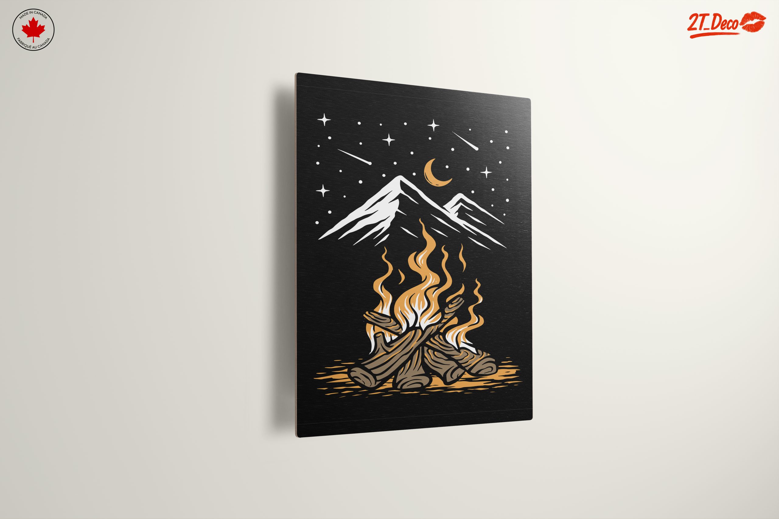 Stylized Campfire Illustration With Mountains - Image 13