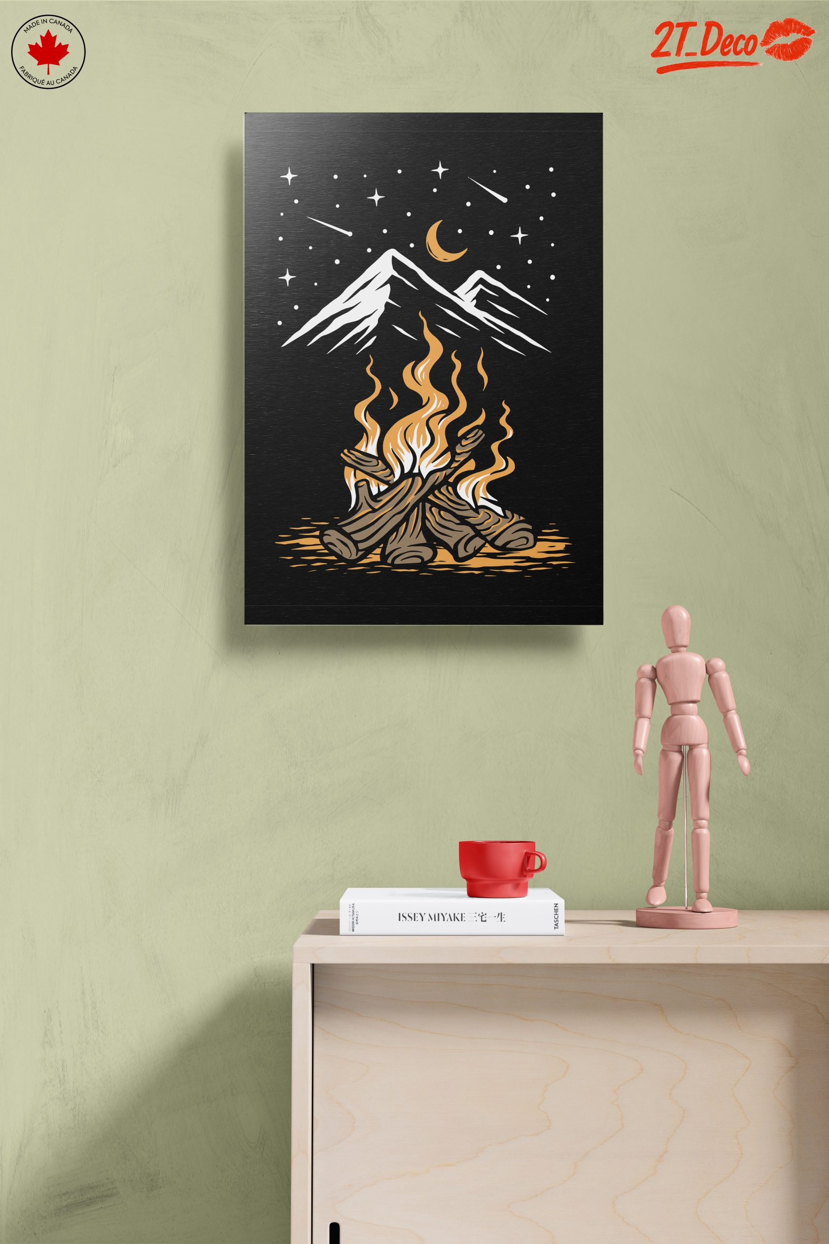 Stylized Campfire Illustration With Mountains - Image 14