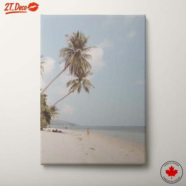 Serene Beach Scene with Palm Trees