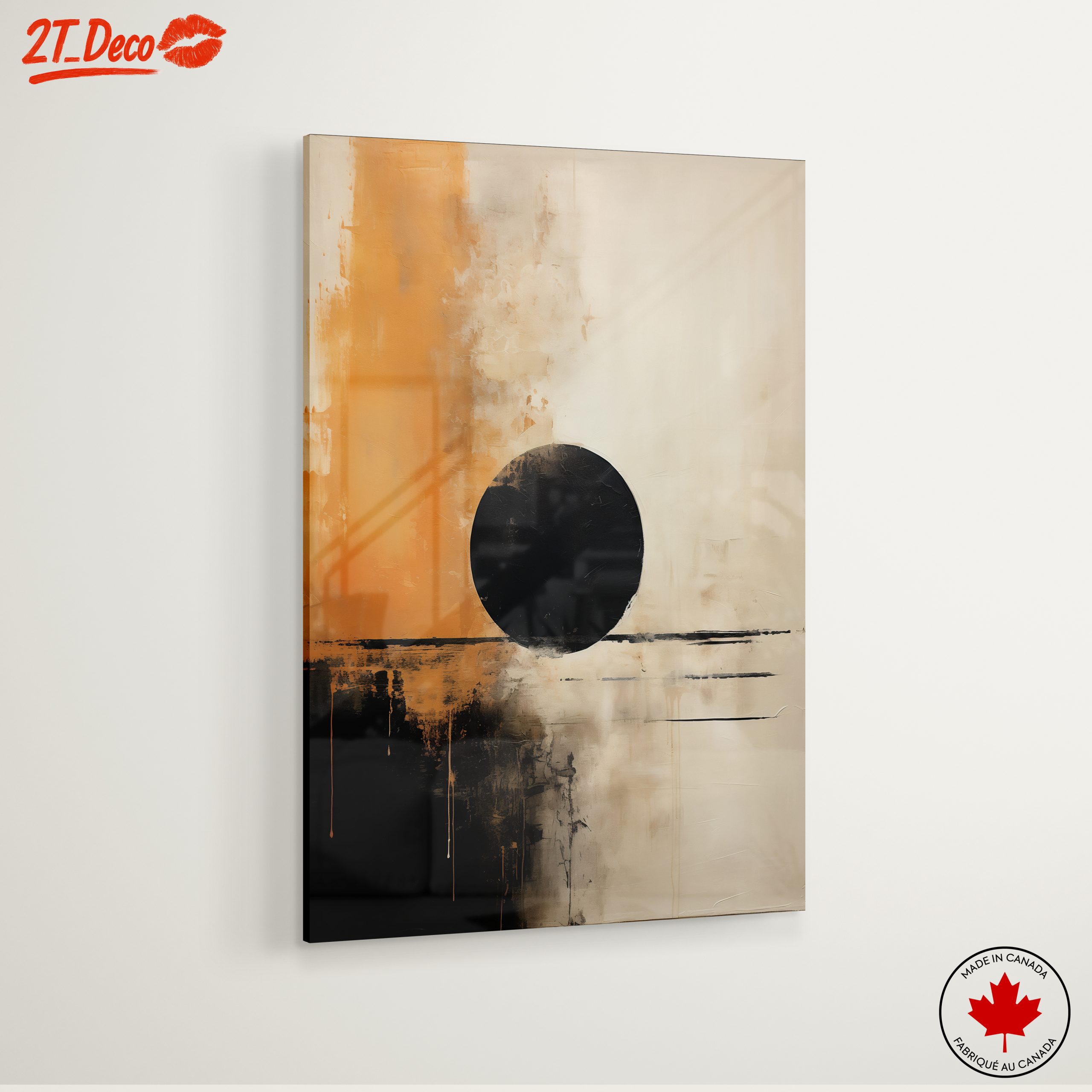 Bold Abstract Art with Black Circle - Image 6