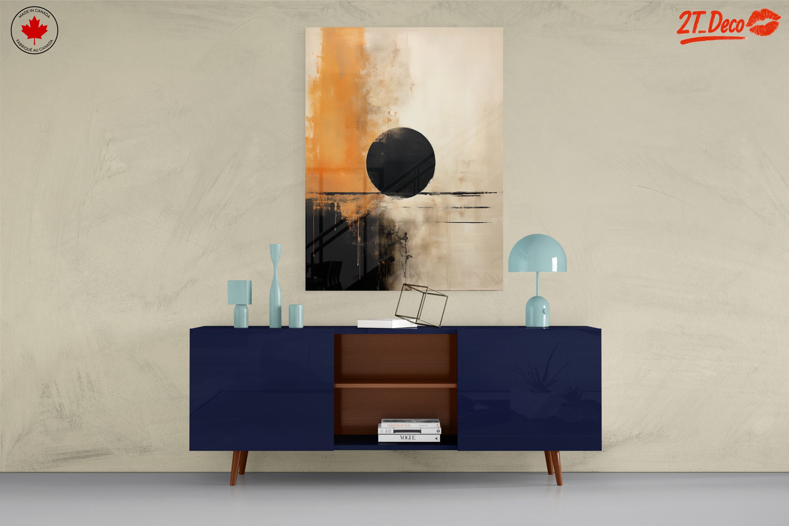 Bold Abstract Art with Black Circle - Image 8