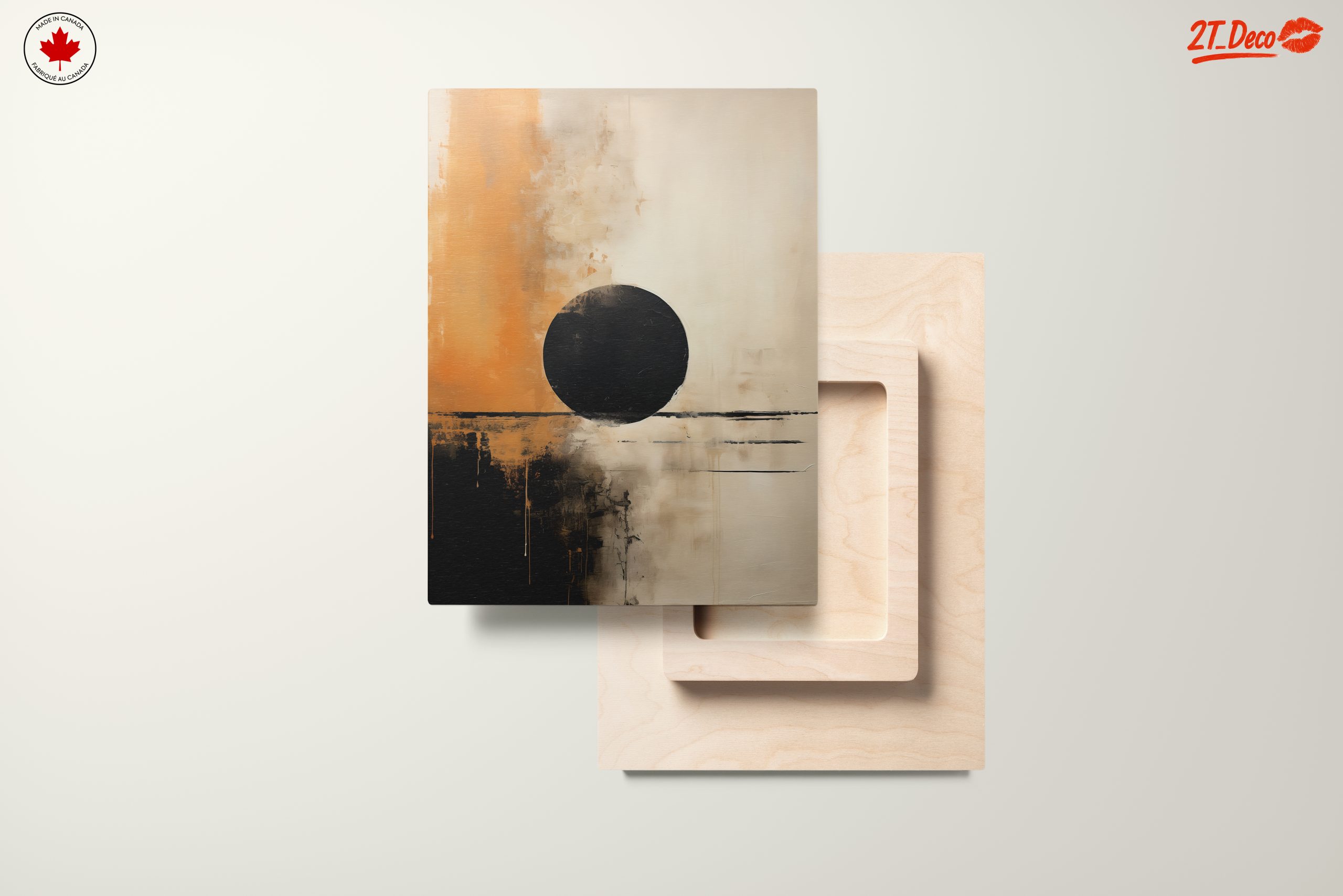 Bold Abstract Art with Black Circle - Image 11