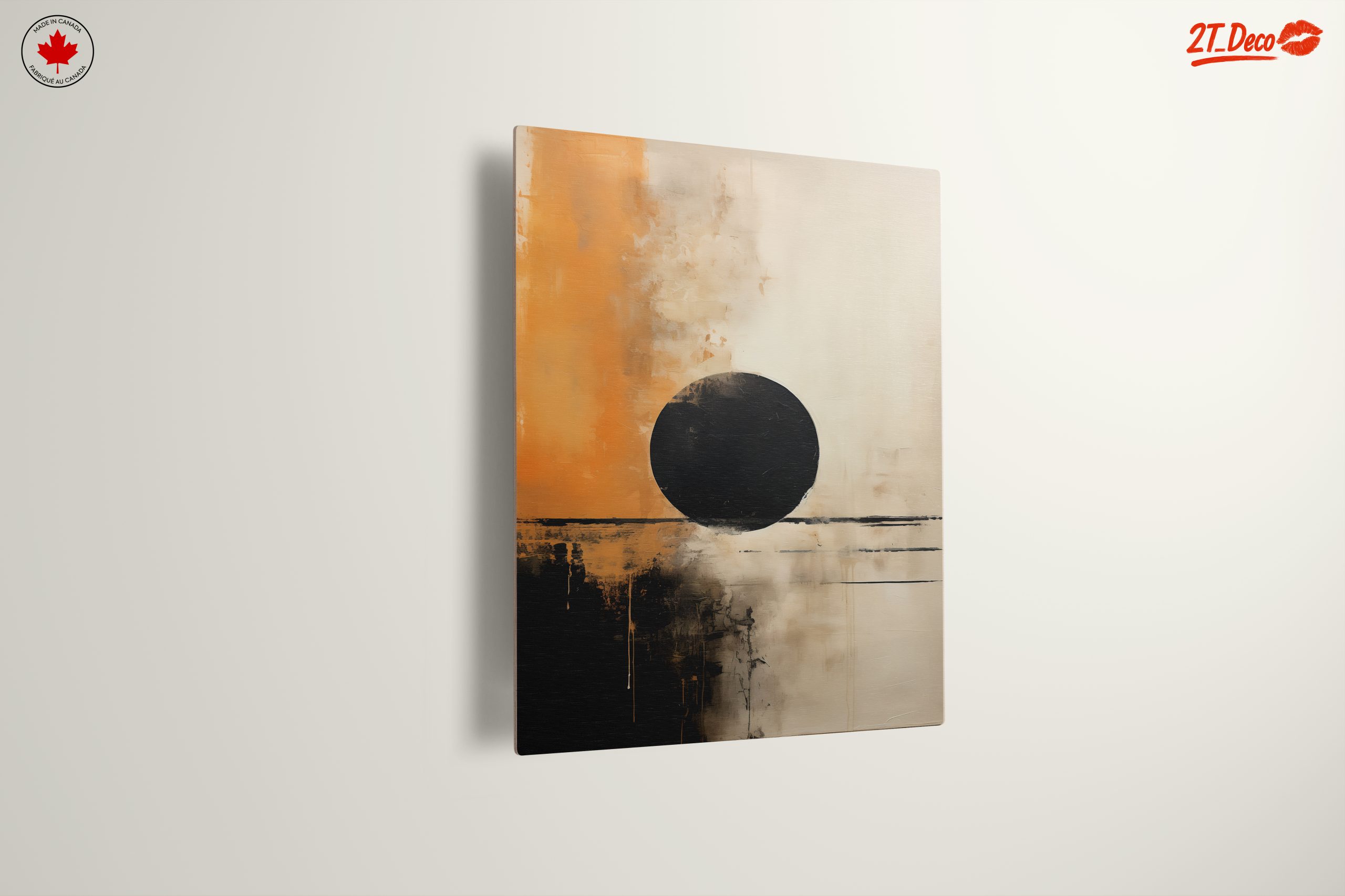 Bold Abstract Art with Black Circle - Image 13