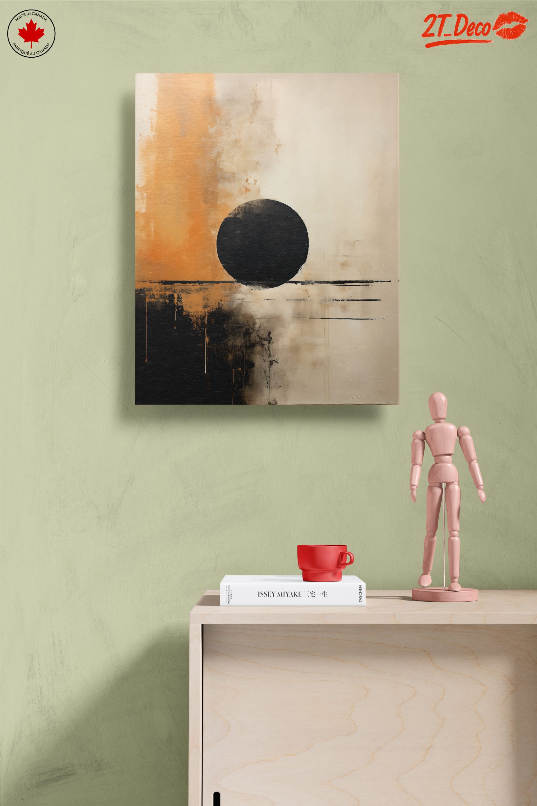Bold Abstract Art with Black Circle - Image 14