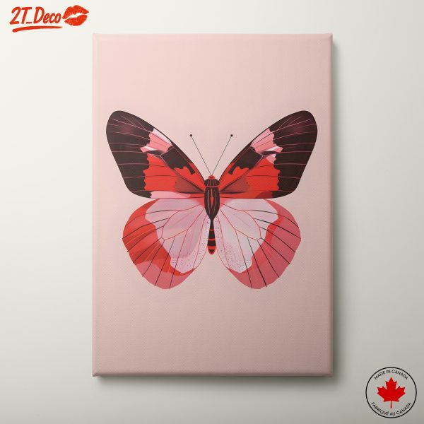 Stylized Red Butterfly Wall Art