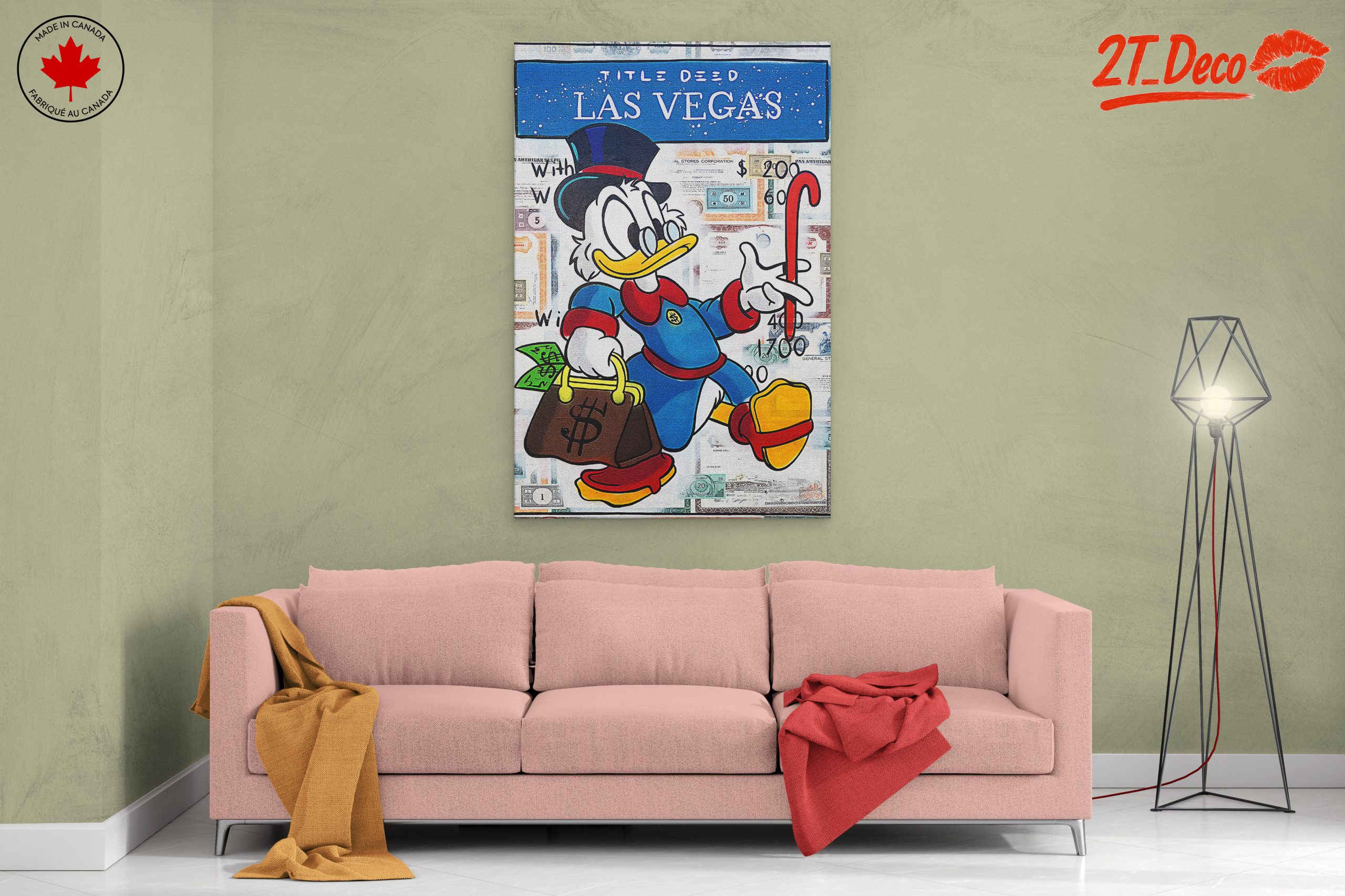 Cartoon Character Artwork Featuring Duck in Las Vegas - Image 2