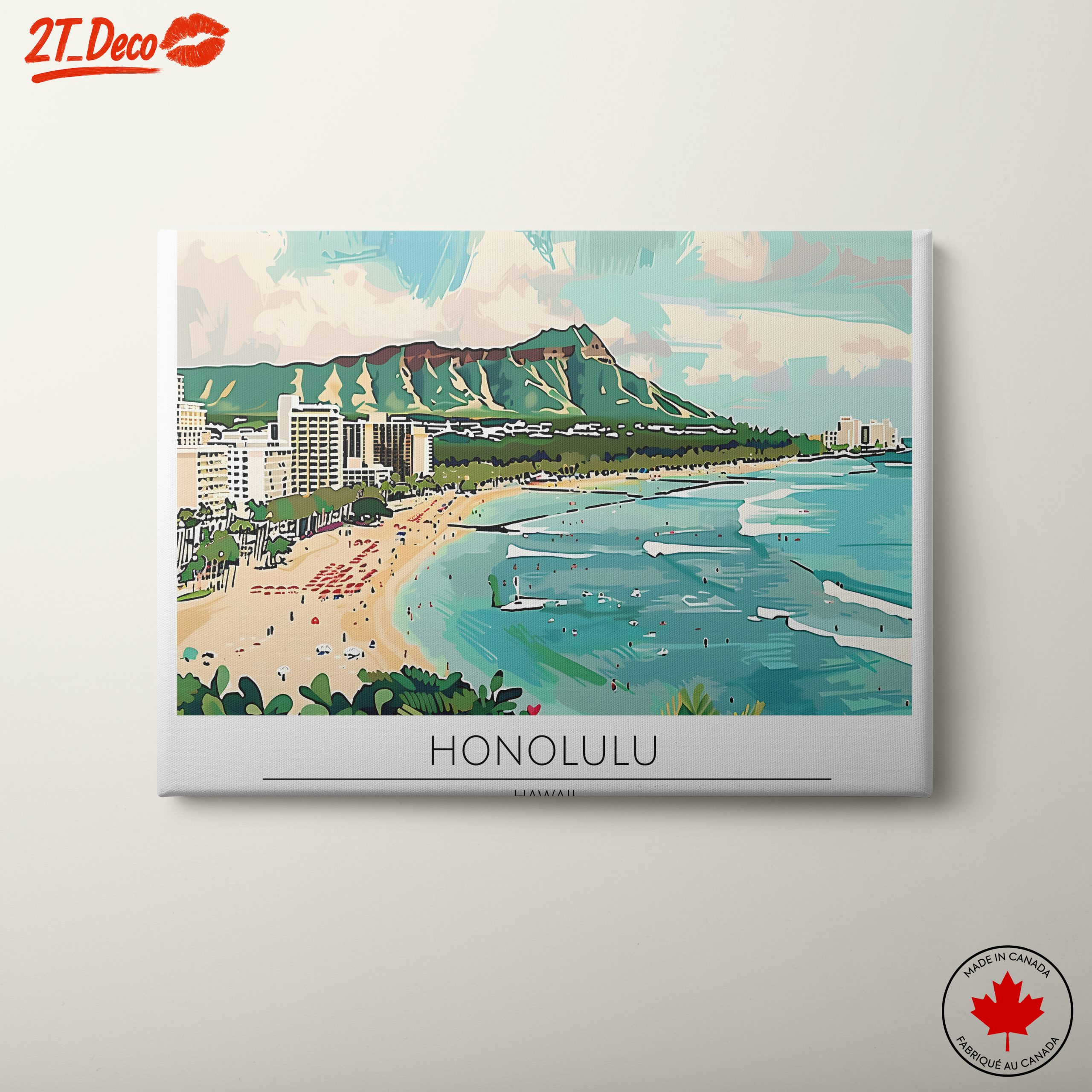 Honolulu Coastal Cityscape Artwork