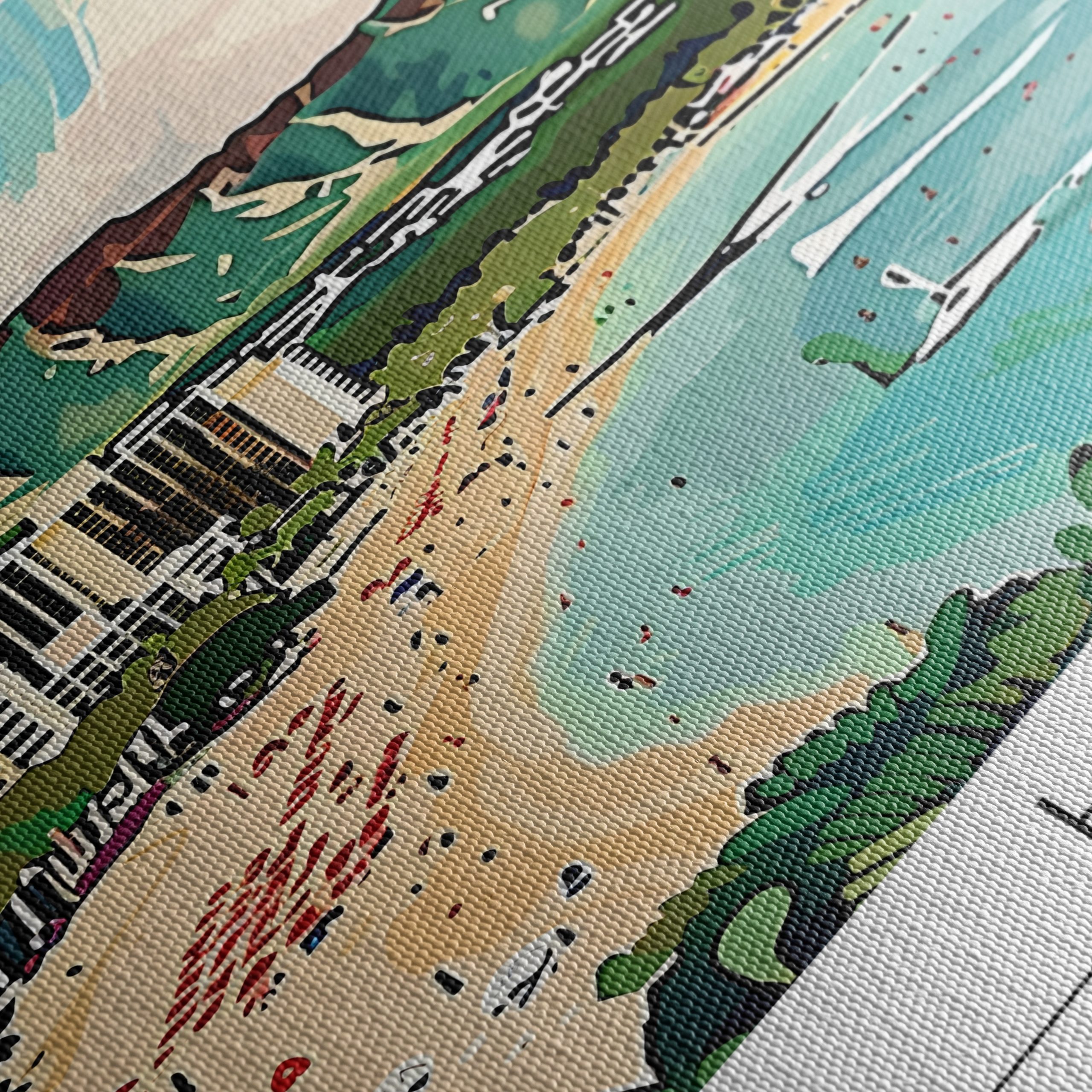 Honolulu Coastal Cityscape Artwork - Image 5