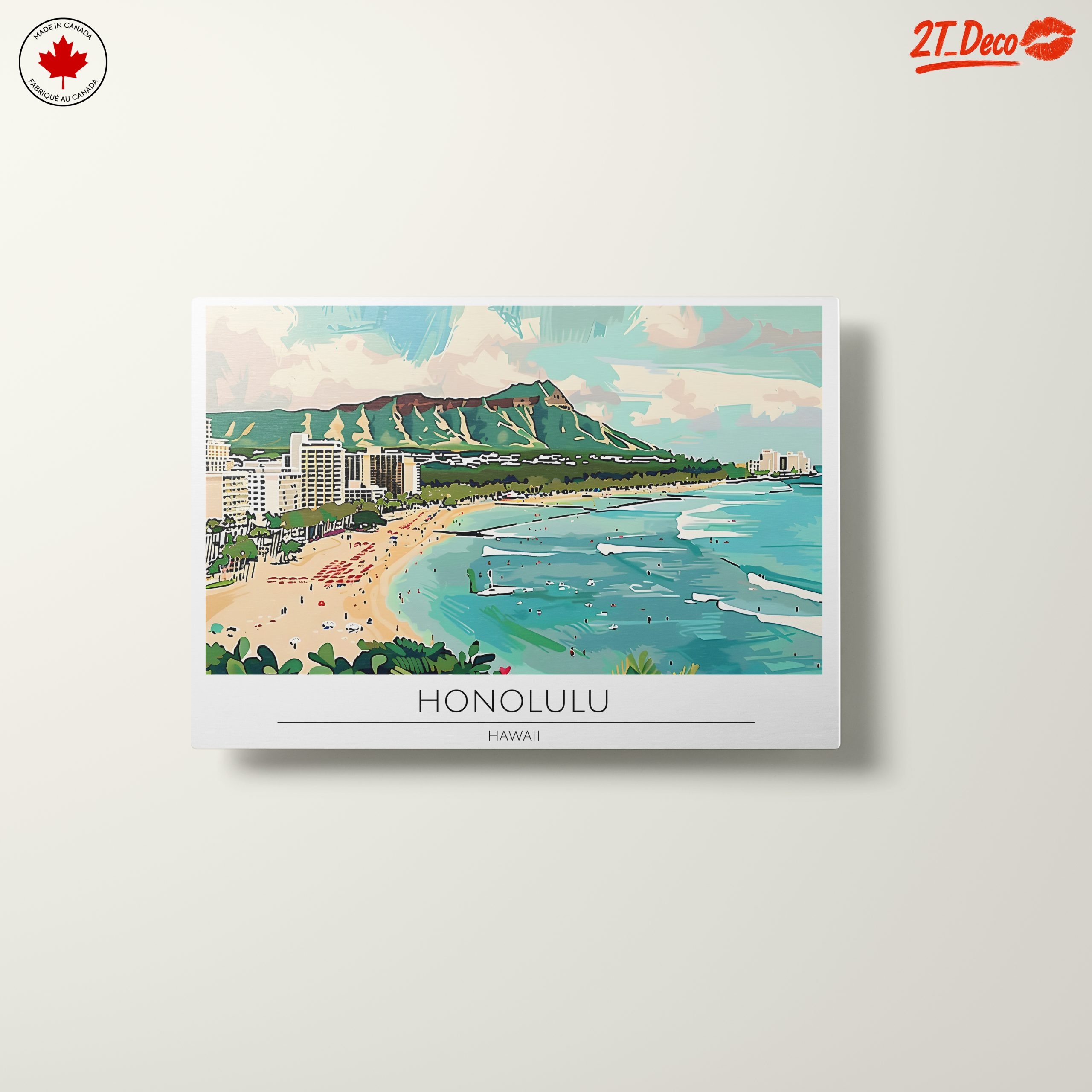 Honolulu Coastal Cityscape Artwork - Image 10
