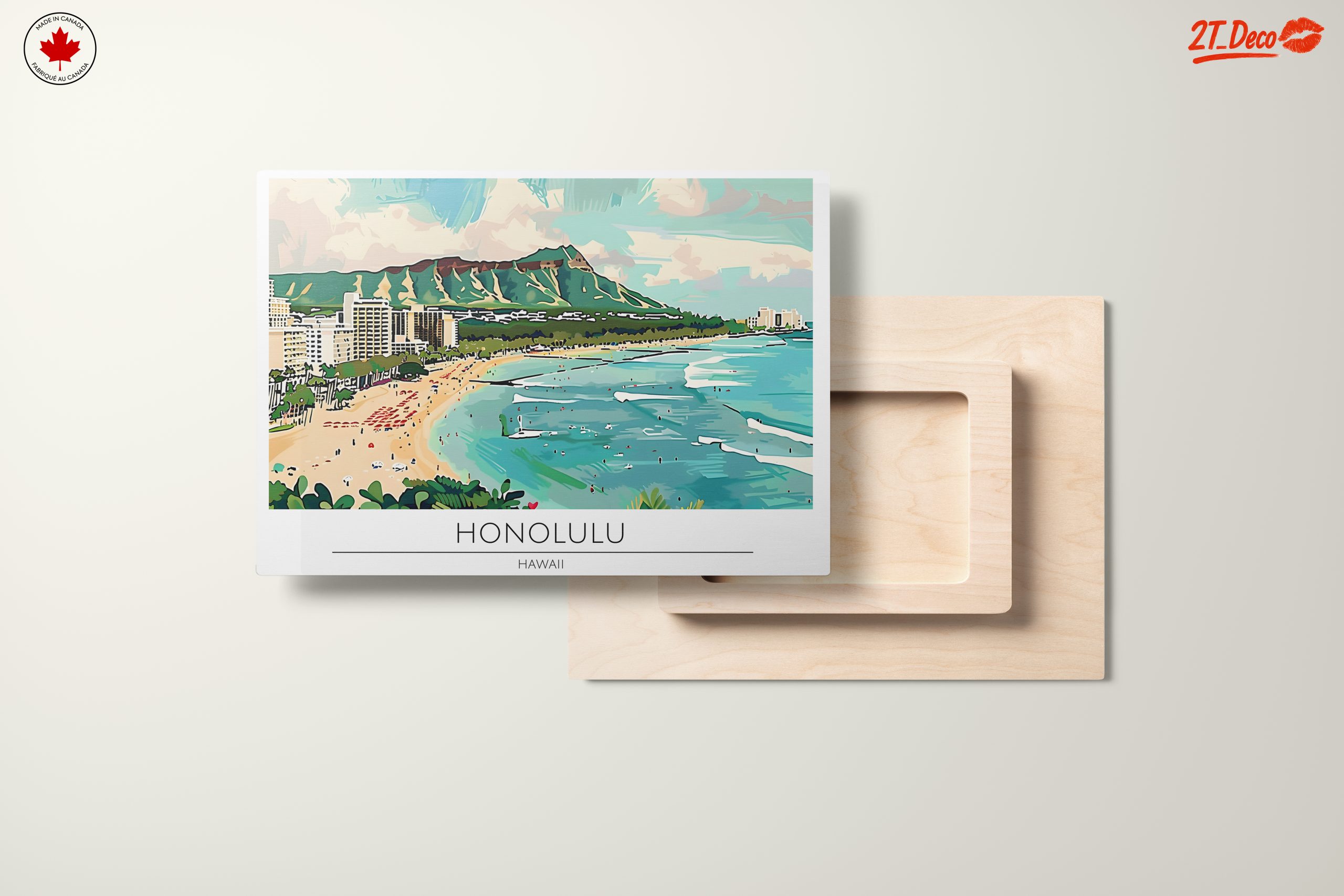 Honolulu Coastal Cityscape Artwork - Image 11