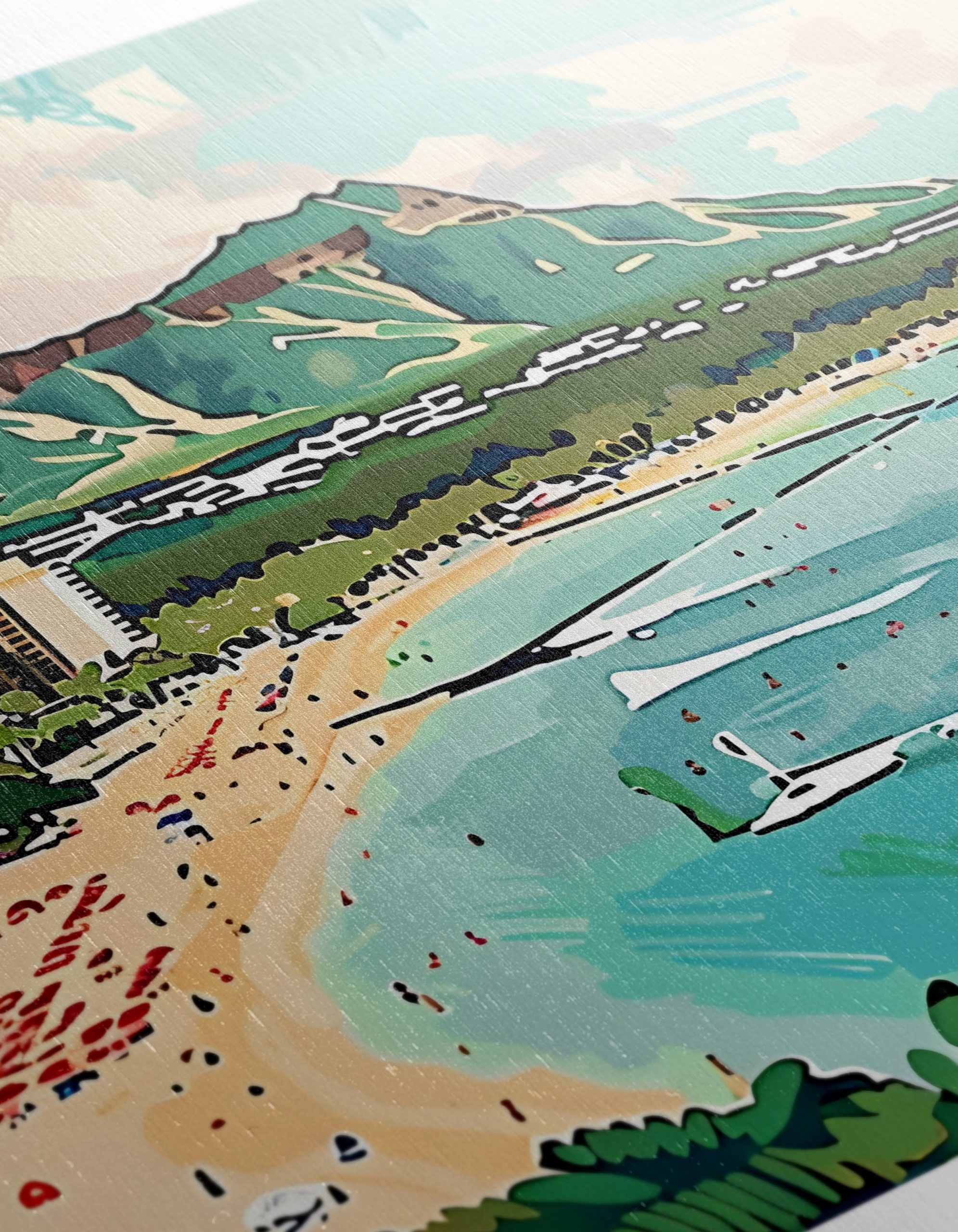 Honolulu Coastal Cityscape Artwork - Image 12