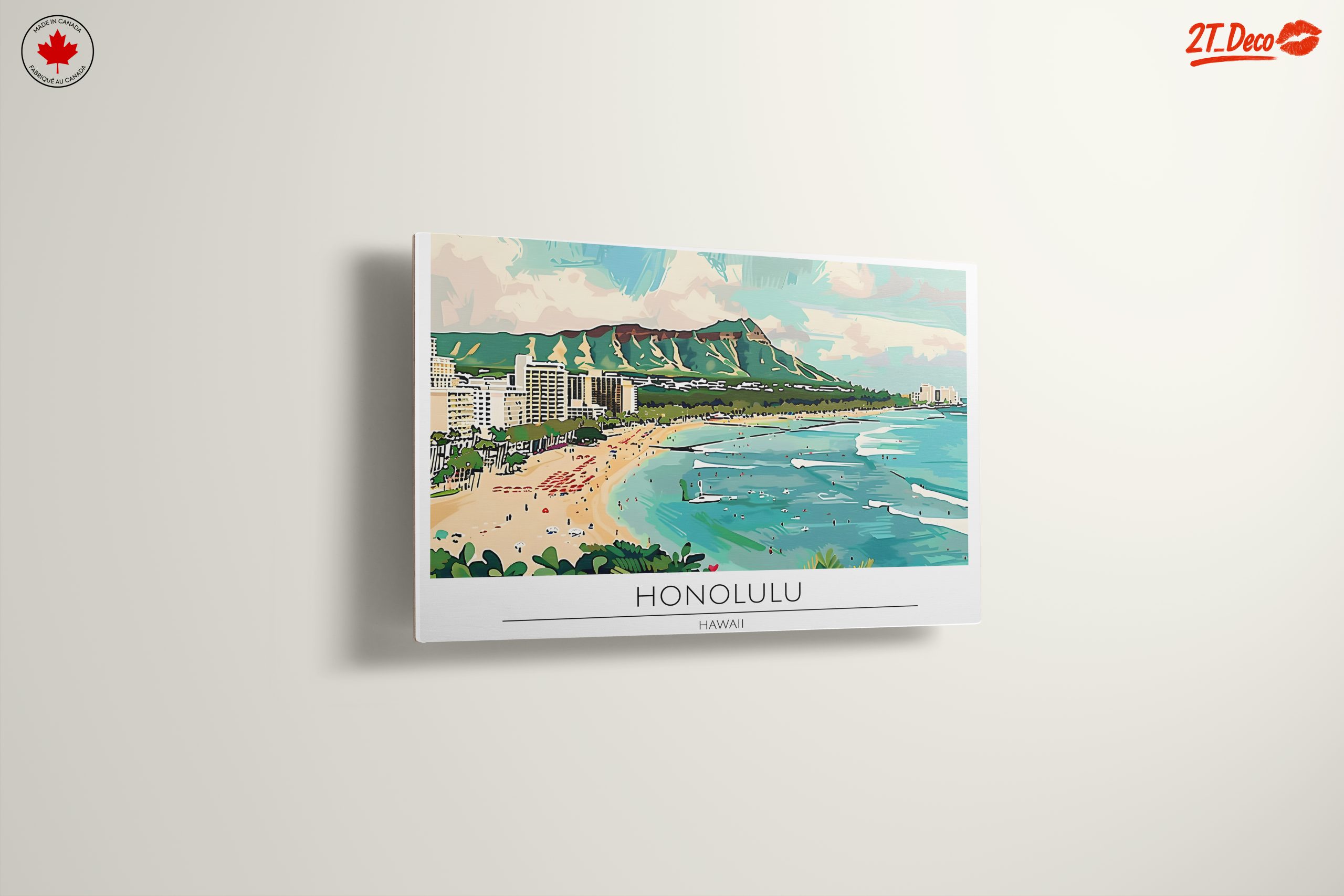 Honolulu Coastal Cityscape Artwork - Image 13