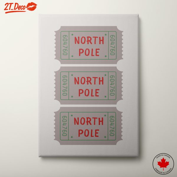 Vintage North Pole Holiday Tickets Art