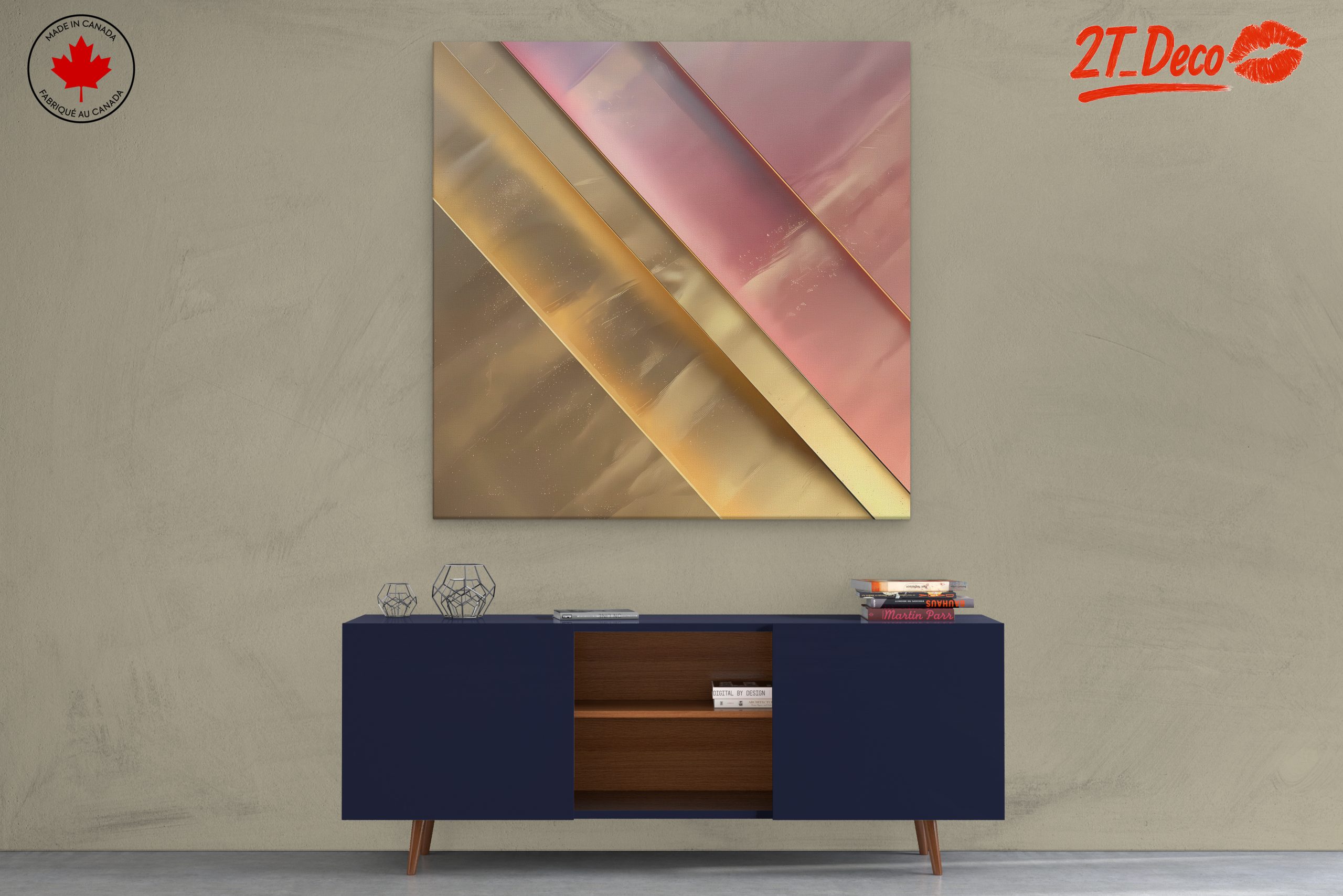 Modern Geometric Lines Abstract Art - Image 3