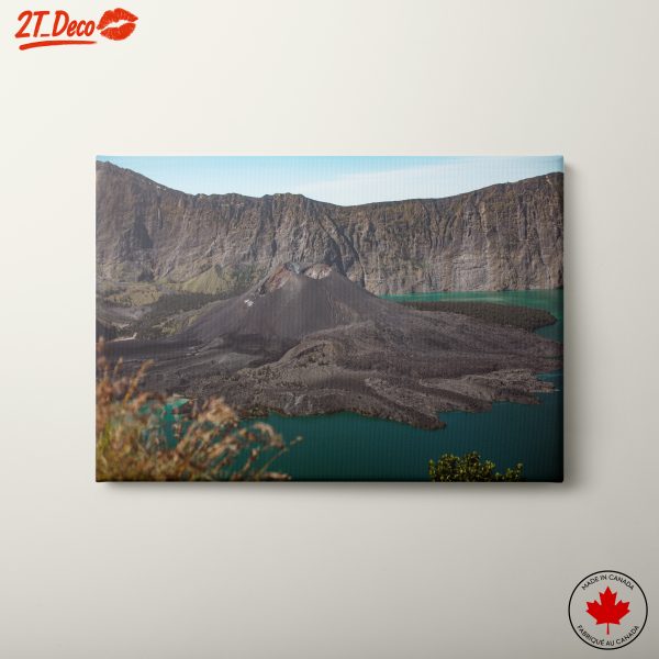 Stunning Volcano Landscape with Turquoise Lake