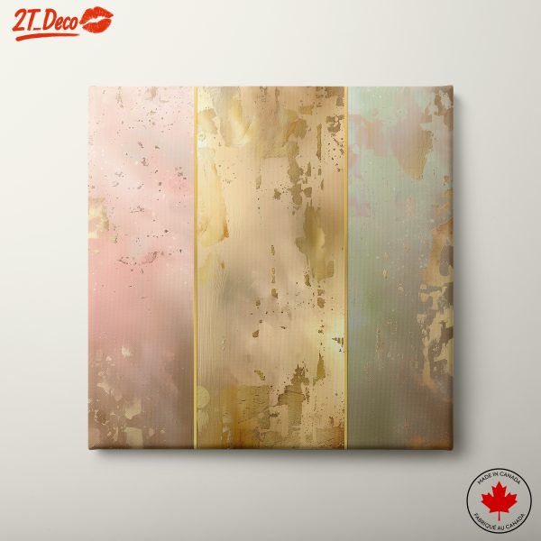 Elegant Abstract Composition with Gold and Pastel Tones