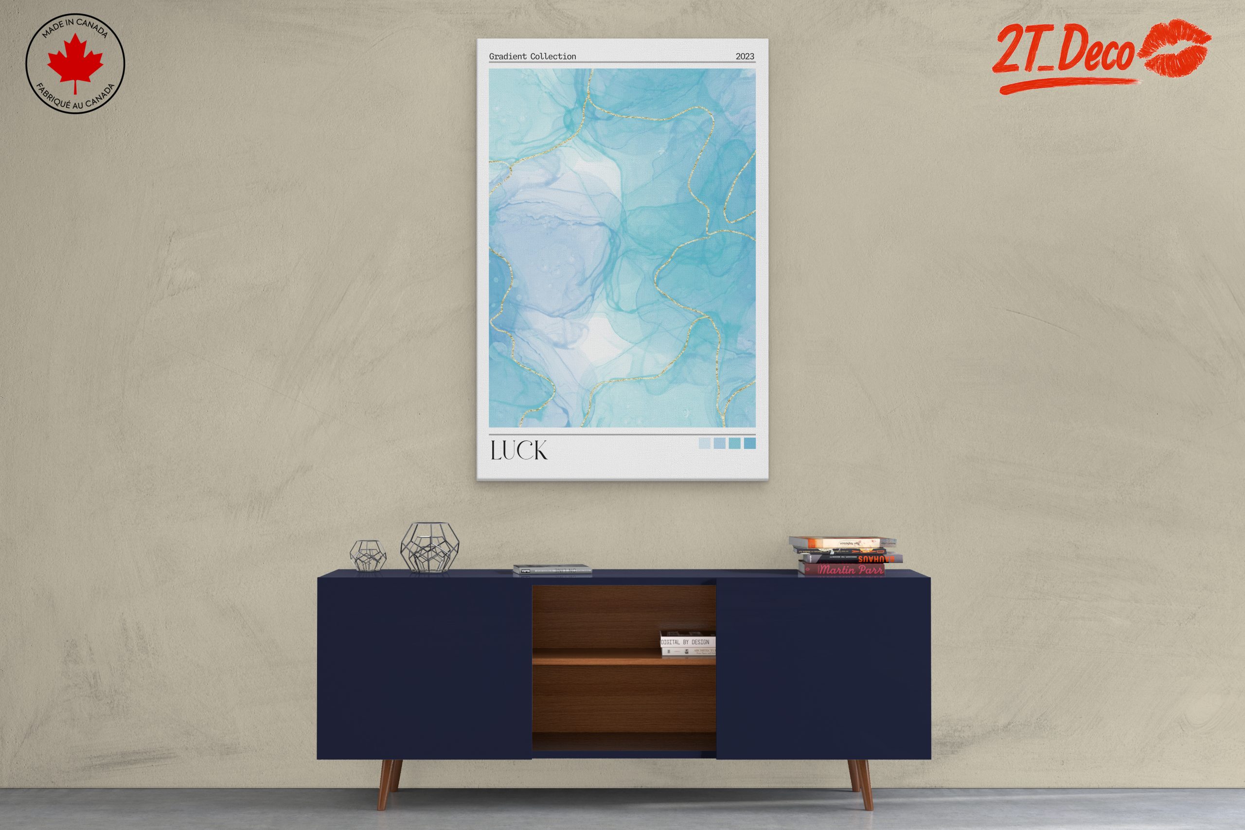 Calm Blue Abstract Aura Art - Image 3