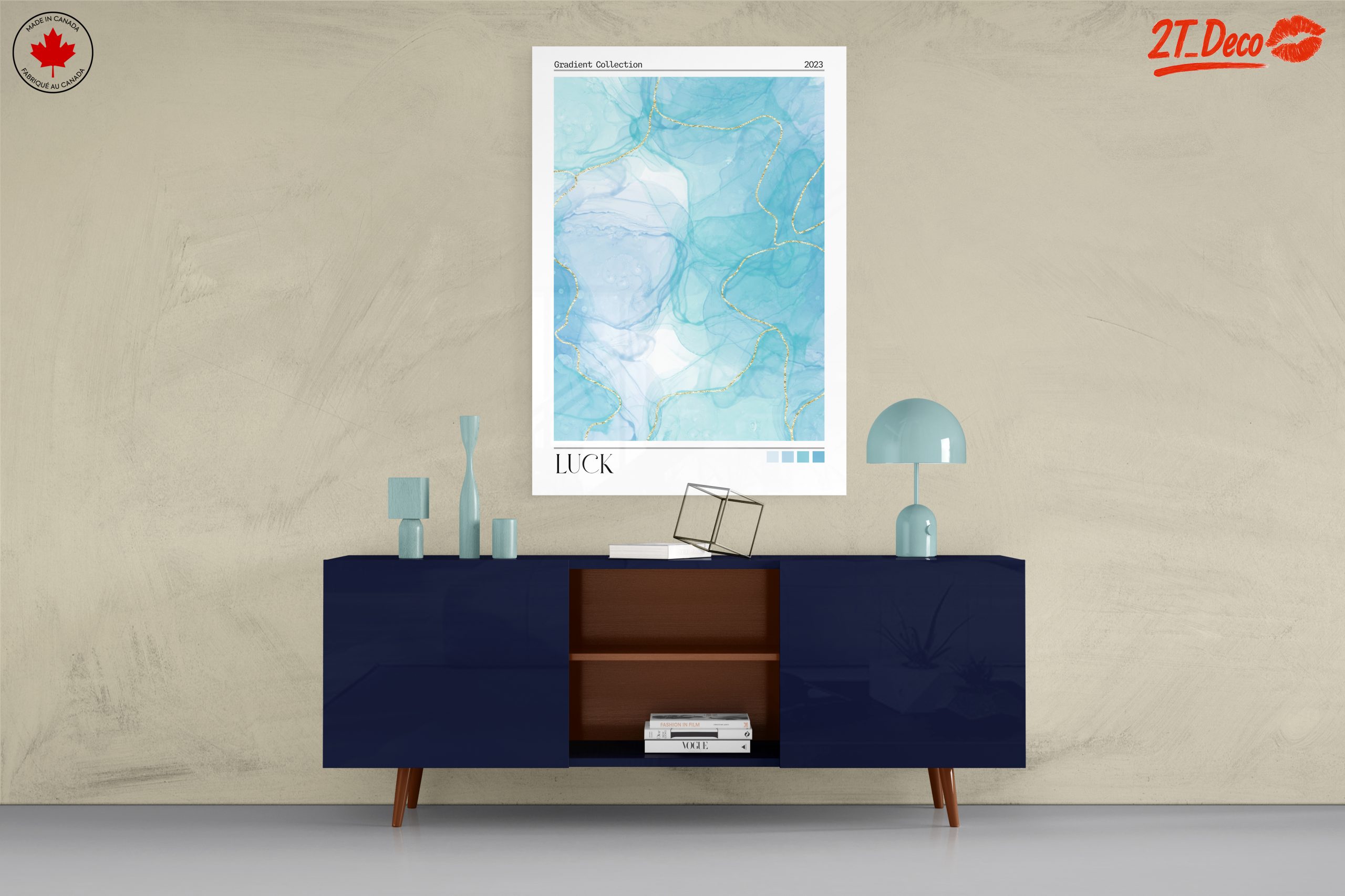 Calm Blue Abstract Aura Art - Image 8