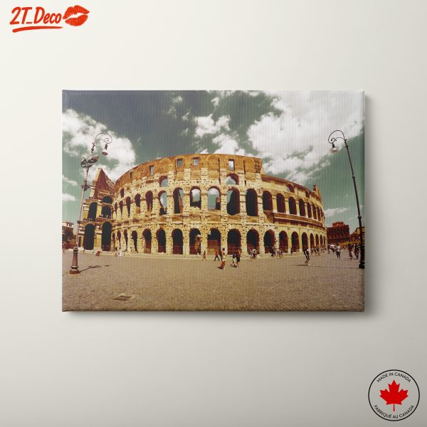 Colosseum in Rome Against a Blue Sky