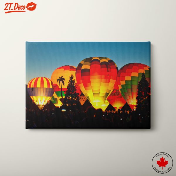 Vibrant Hot Air Balloons at Night