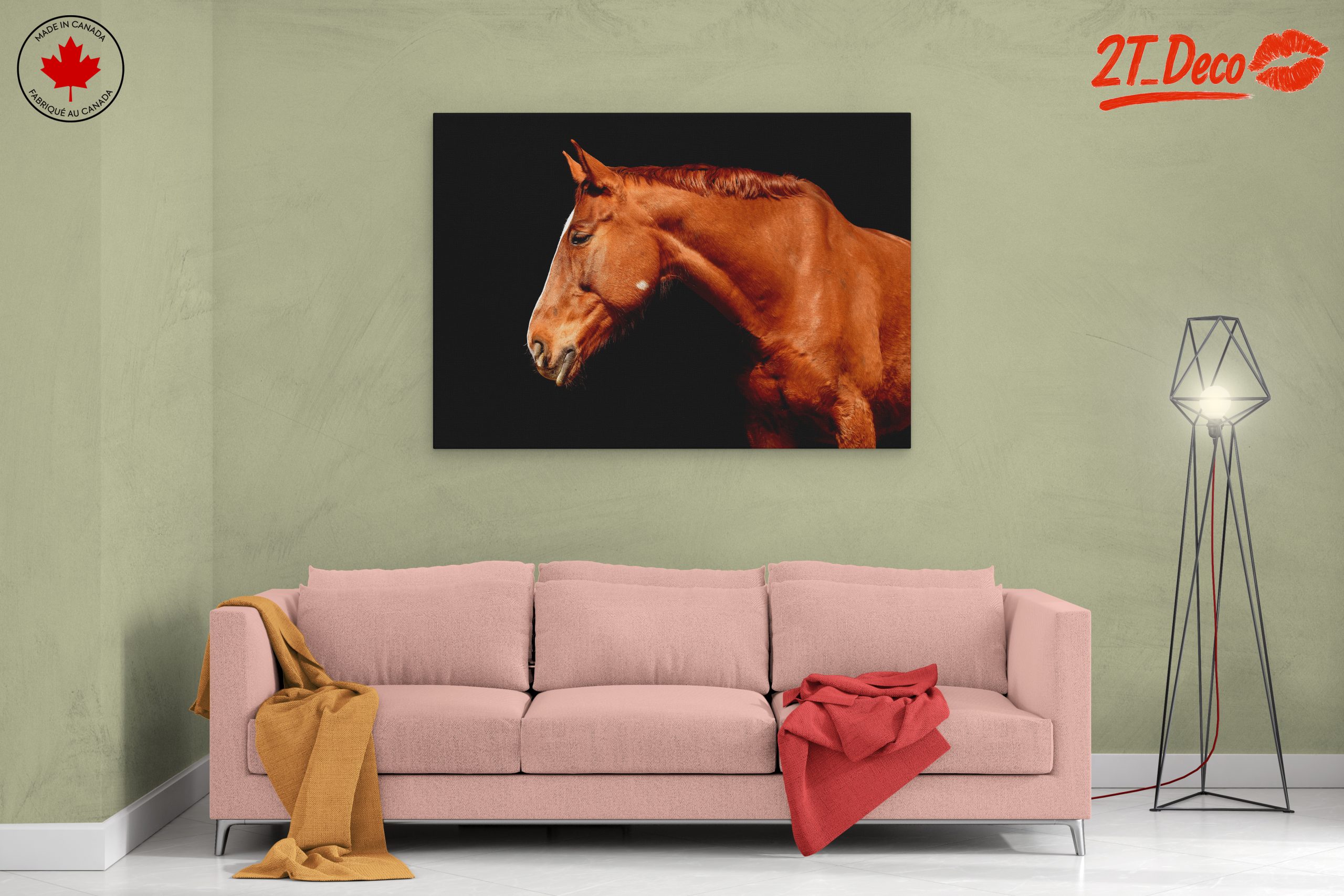 Elegant Horse Portrait on Black - Image 2