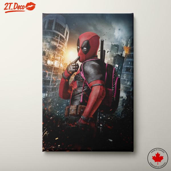Dynamic Deadpool in Urban Chaos Art