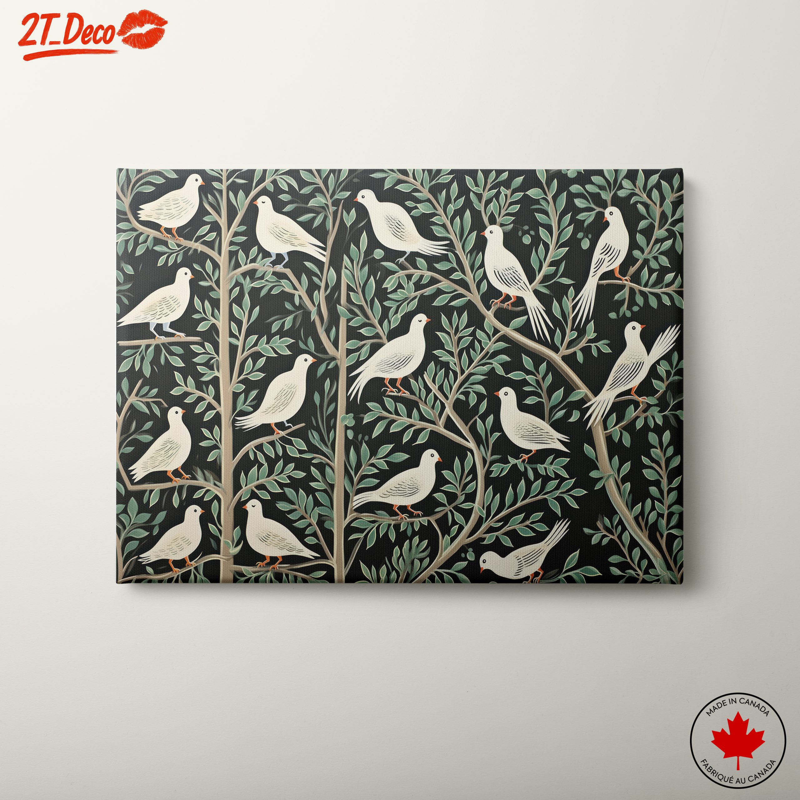 Elegant Birds Among Leaves