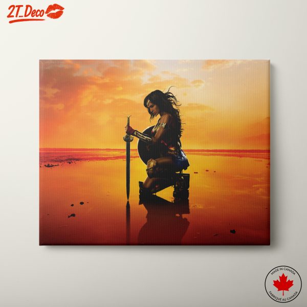 Wonder Woman Reflecting at Sunset