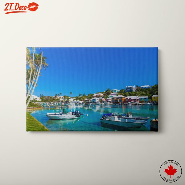Colorful Harbor Scene in Bermuda