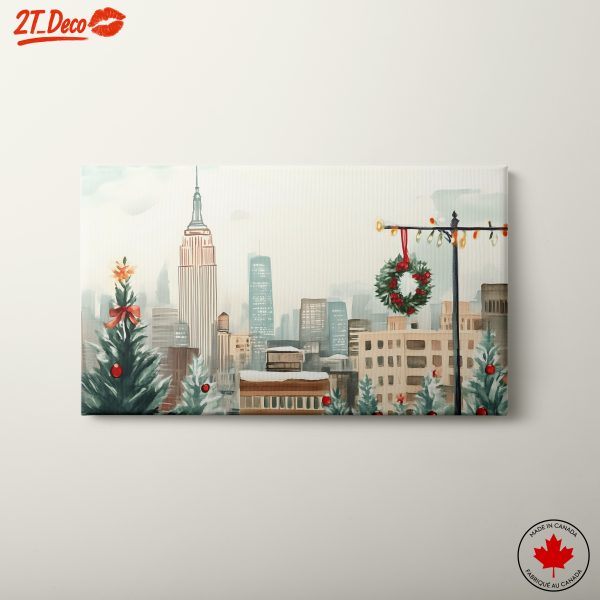 Festive City Holiday Scene with Empire State Building