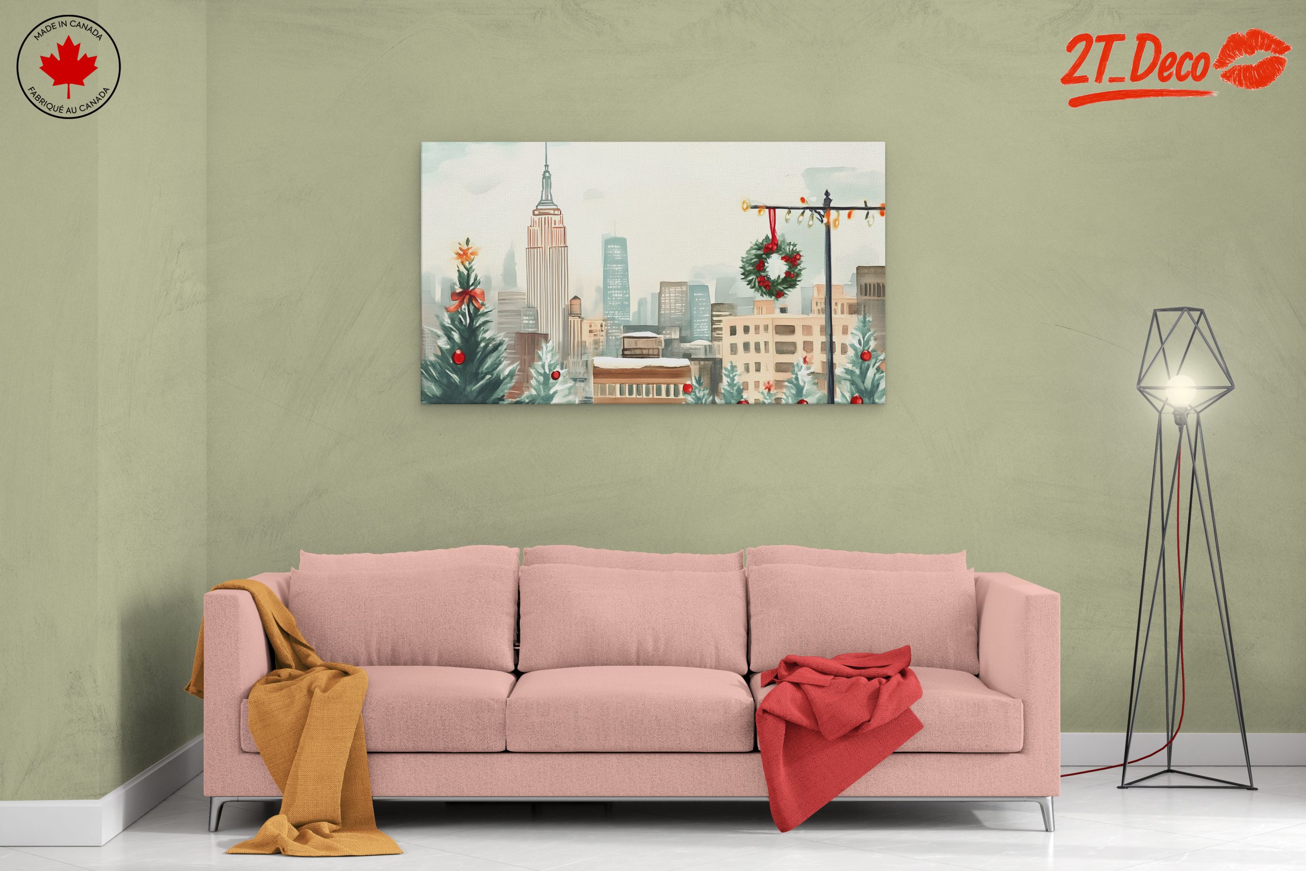 Festive City Holiday Scene with Empire State Building - Image 2