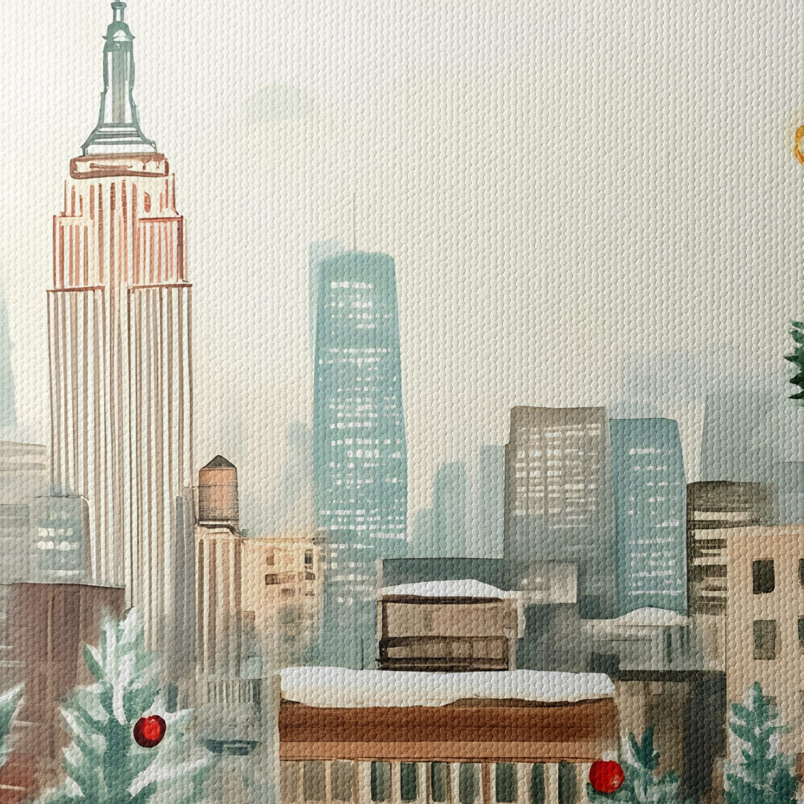 Festive City Holiday Scene with Empire State Building - Image 4