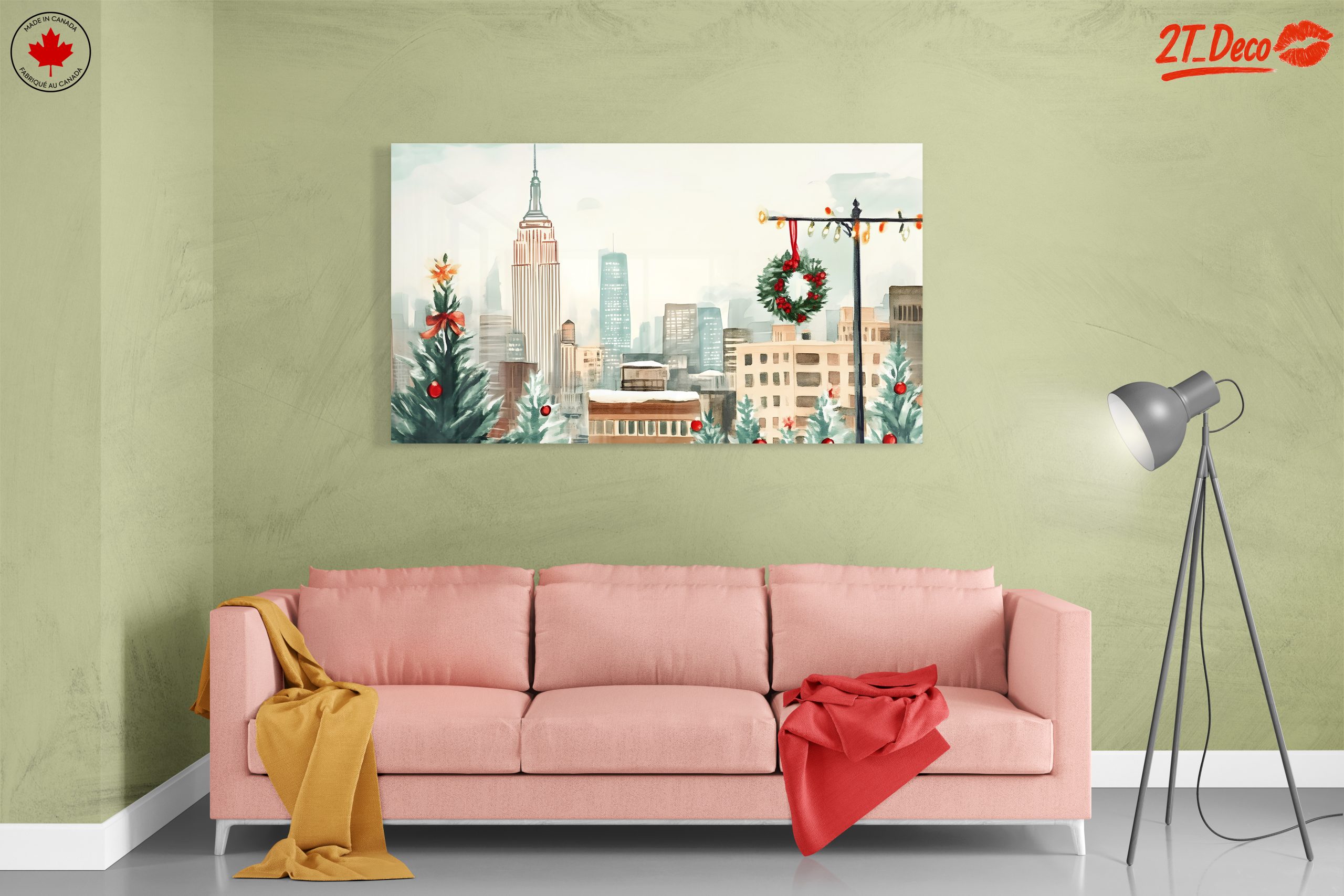 Festive City Holiday Scene with Empire State Building - Image 7