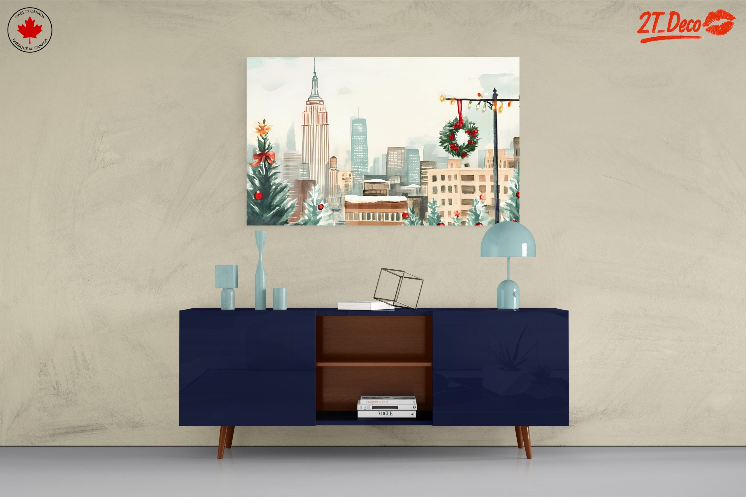 Festive City Holiday Scene with Empire State Building - Image 8