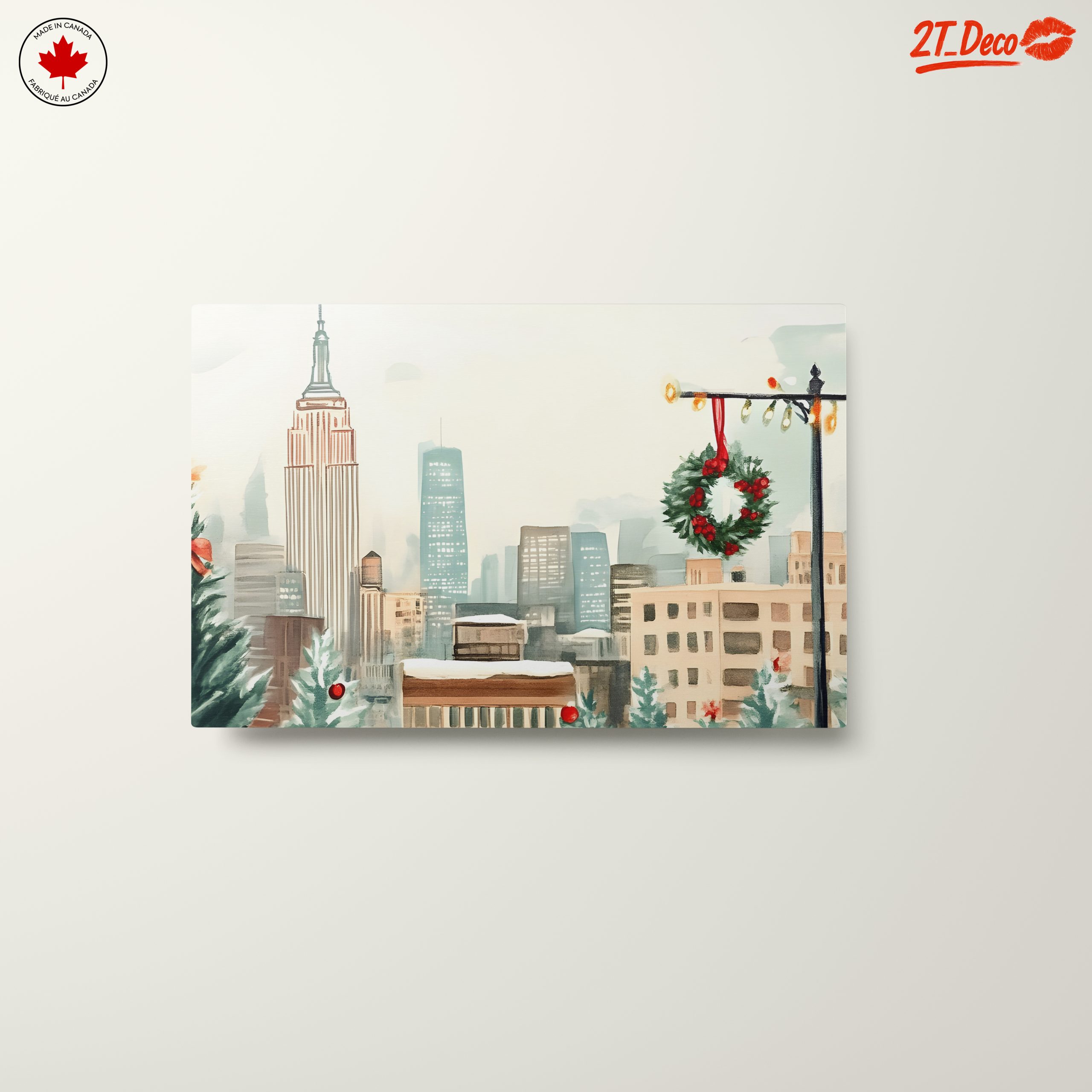 Festive City Holiday Scene with Empire State Building - Image 10