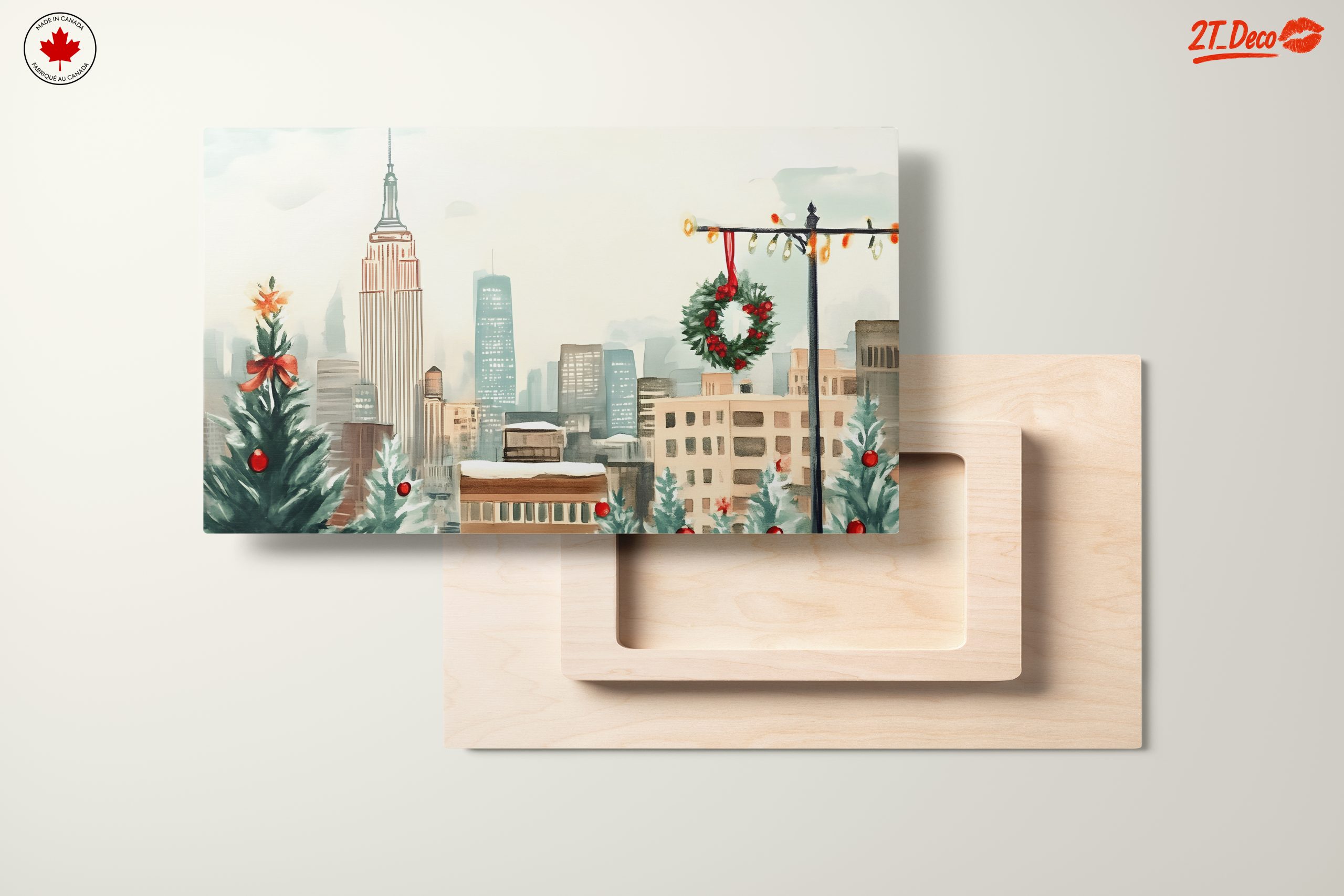 Festive City Holiday Scene with Empire State Building - Image 11