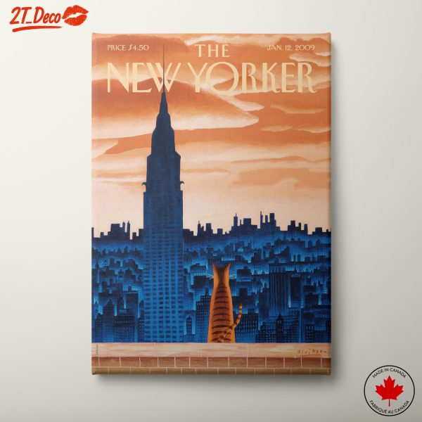 The New Yorker Cover Featuring Cat and NYC Skyline