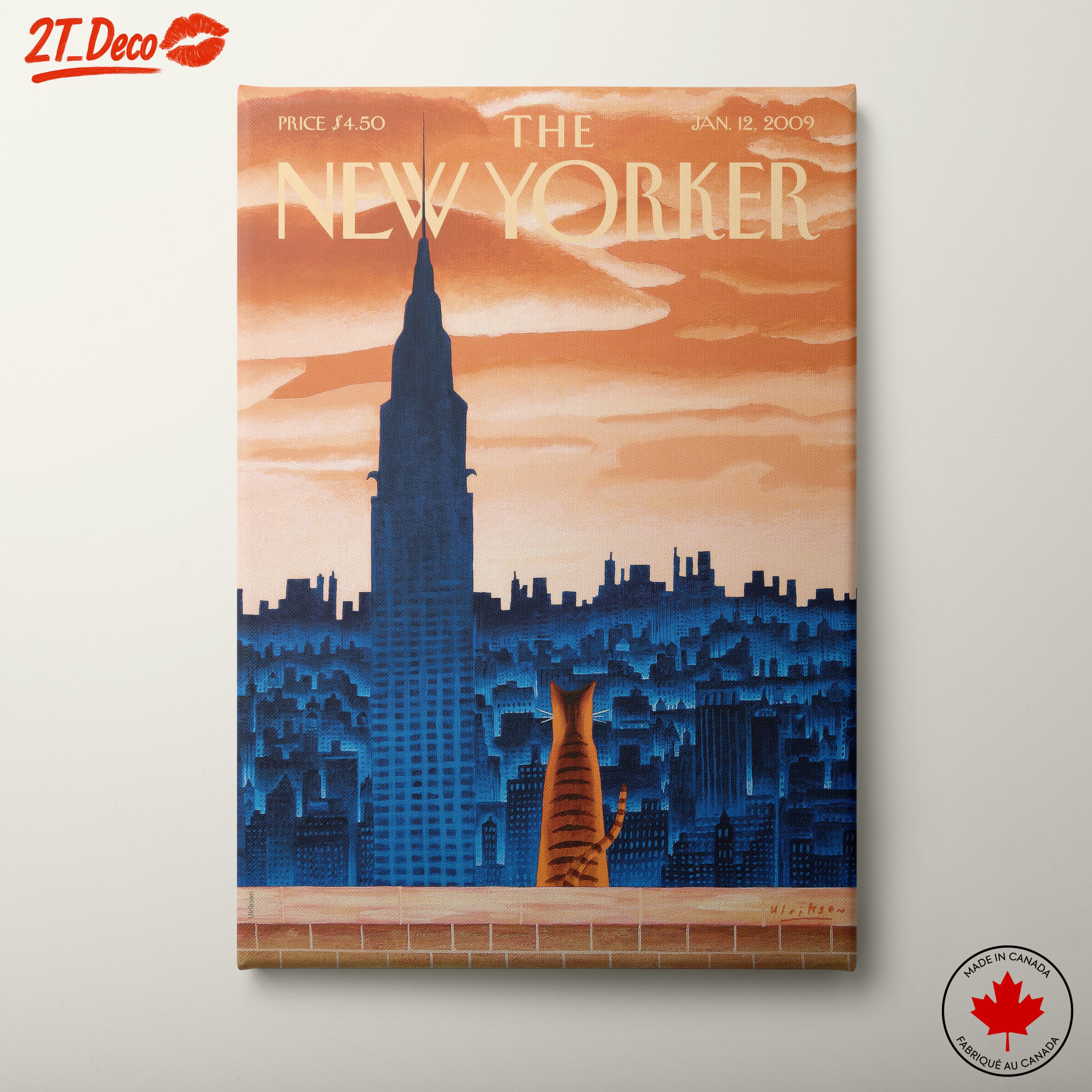 The New Yorker Cover Featuring Cat and NYC Skyline